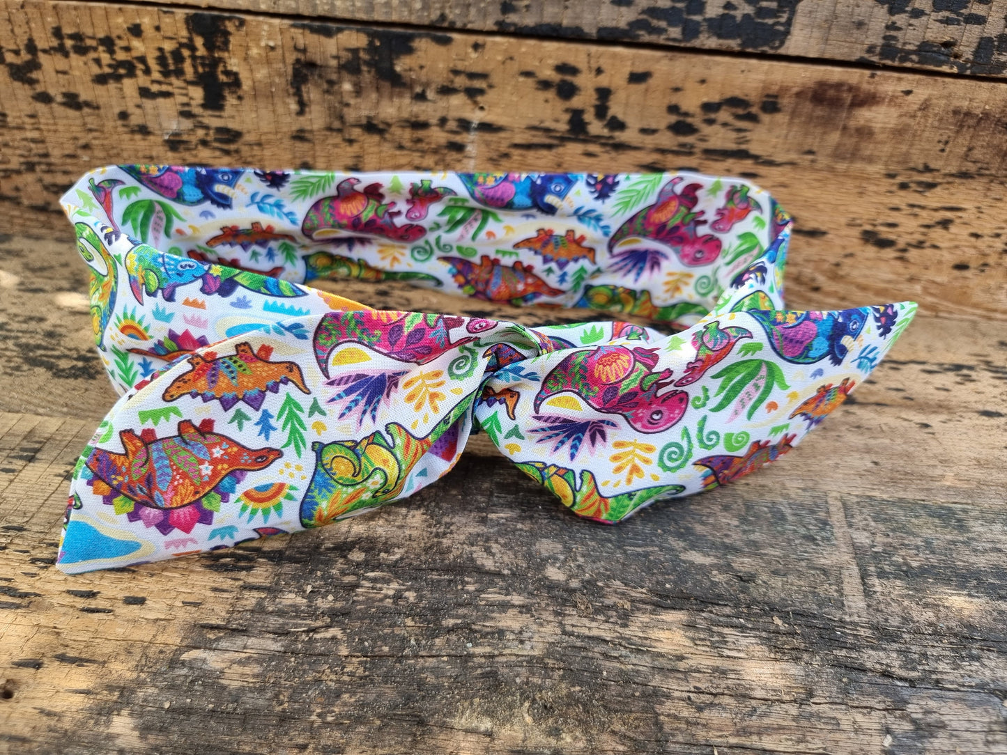 Funky Rainbow Dinosaurs Wired Headband