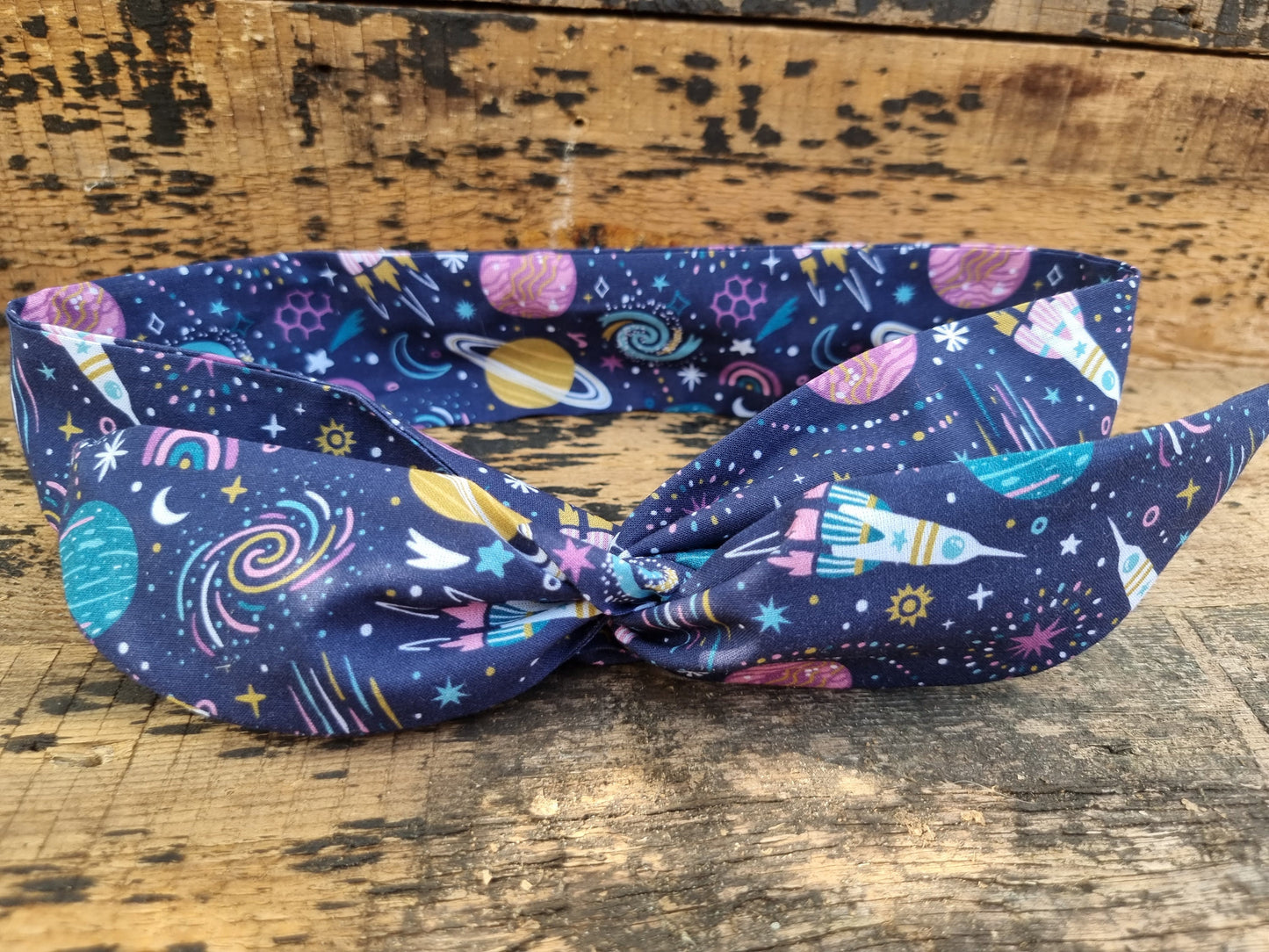 Navy Out of Space Wired Headband