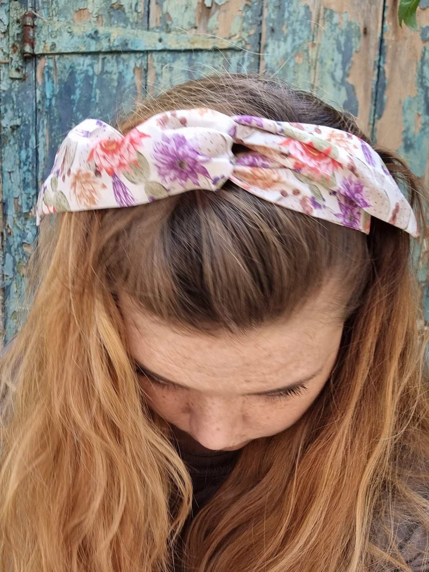 Tropical Cacti and Flowers Wired Headband