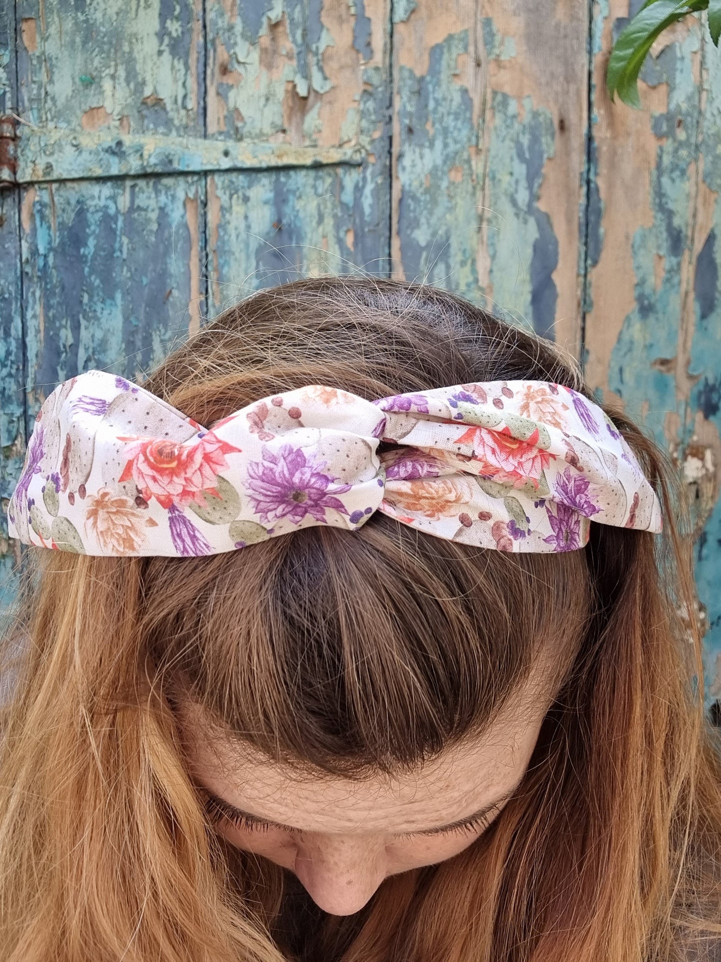 Tropical Cacti and Flowers Wired Headband