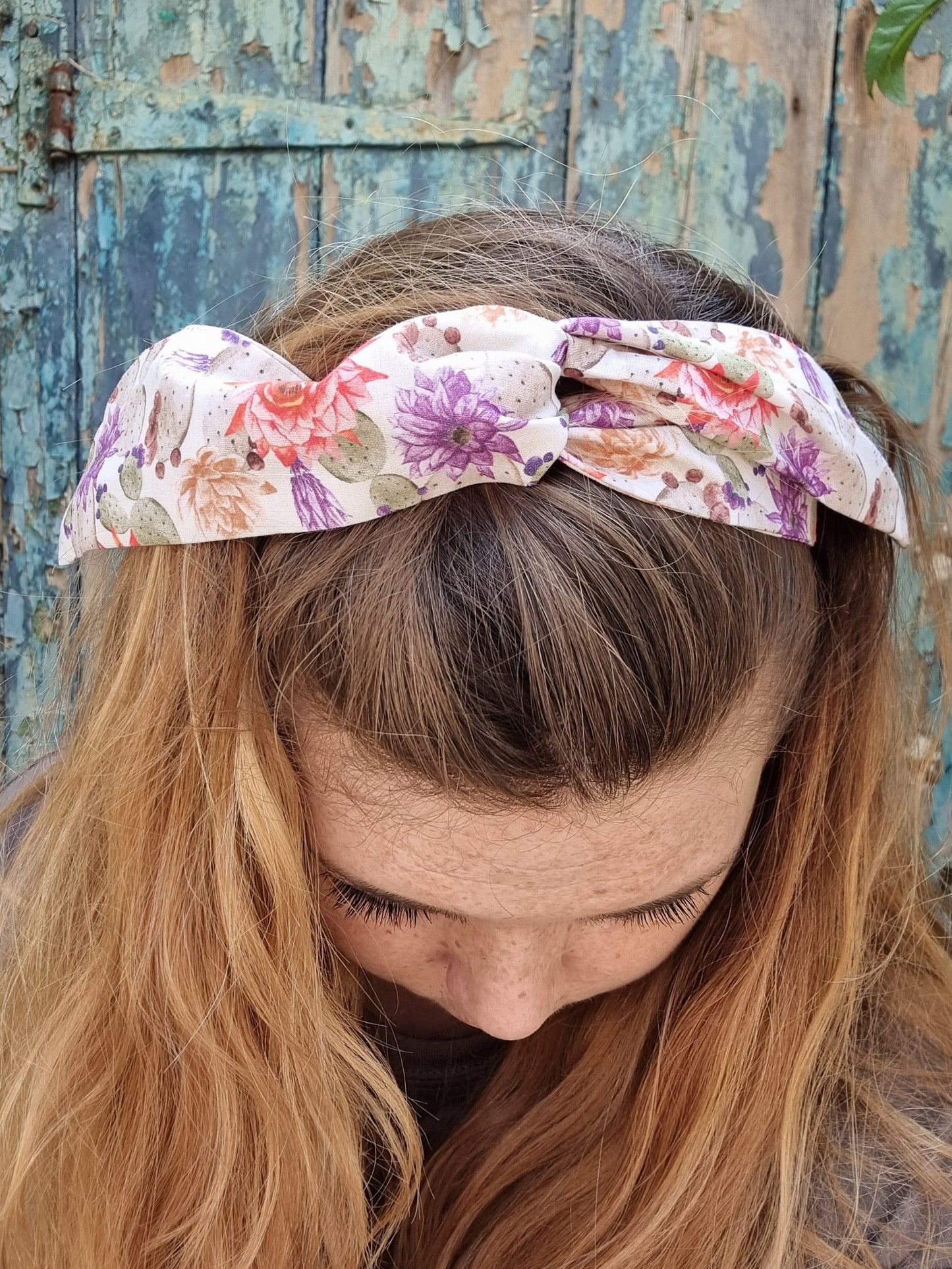 Tropical Cacti and Flowers Wired Headband