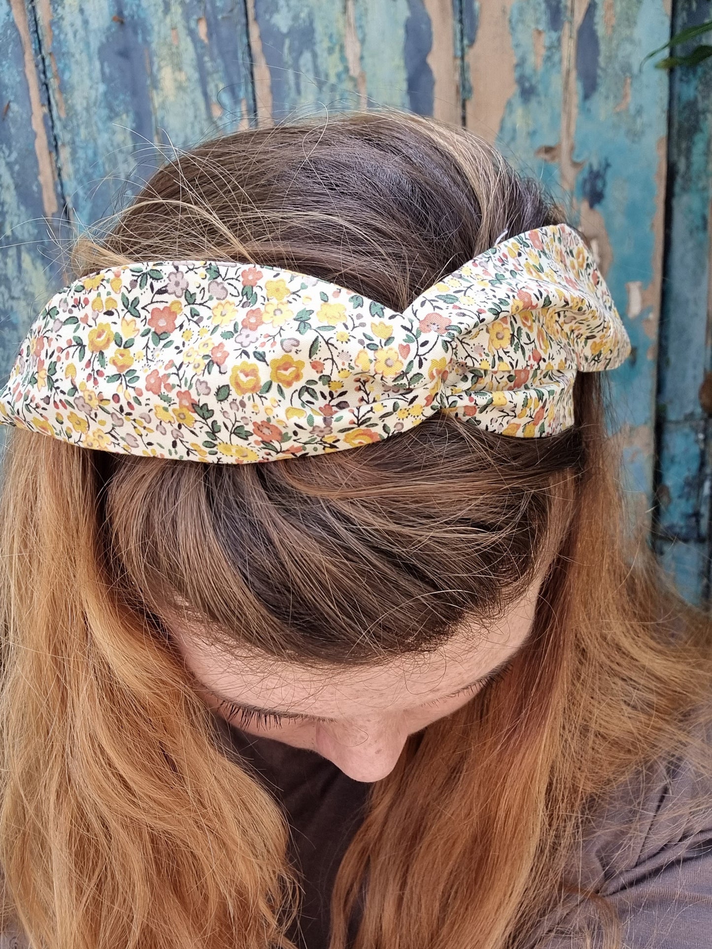 Vintage Yellow Mini Floral Wired Headband