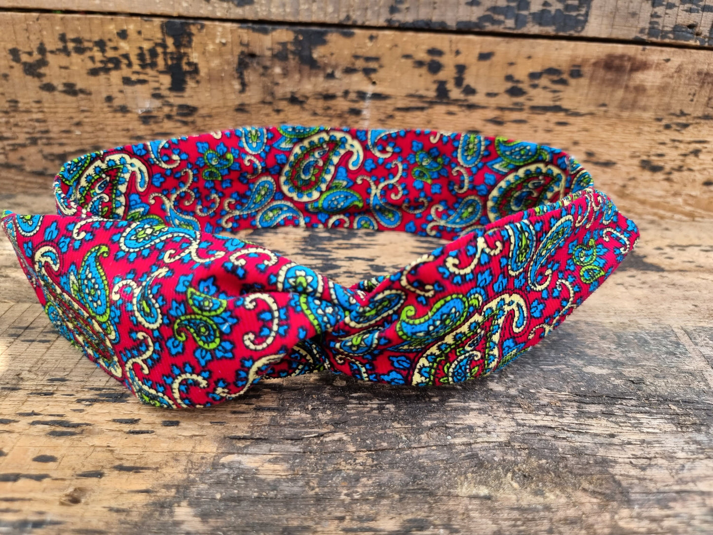 Bright Paisley Mini Corduroy Wired Headband