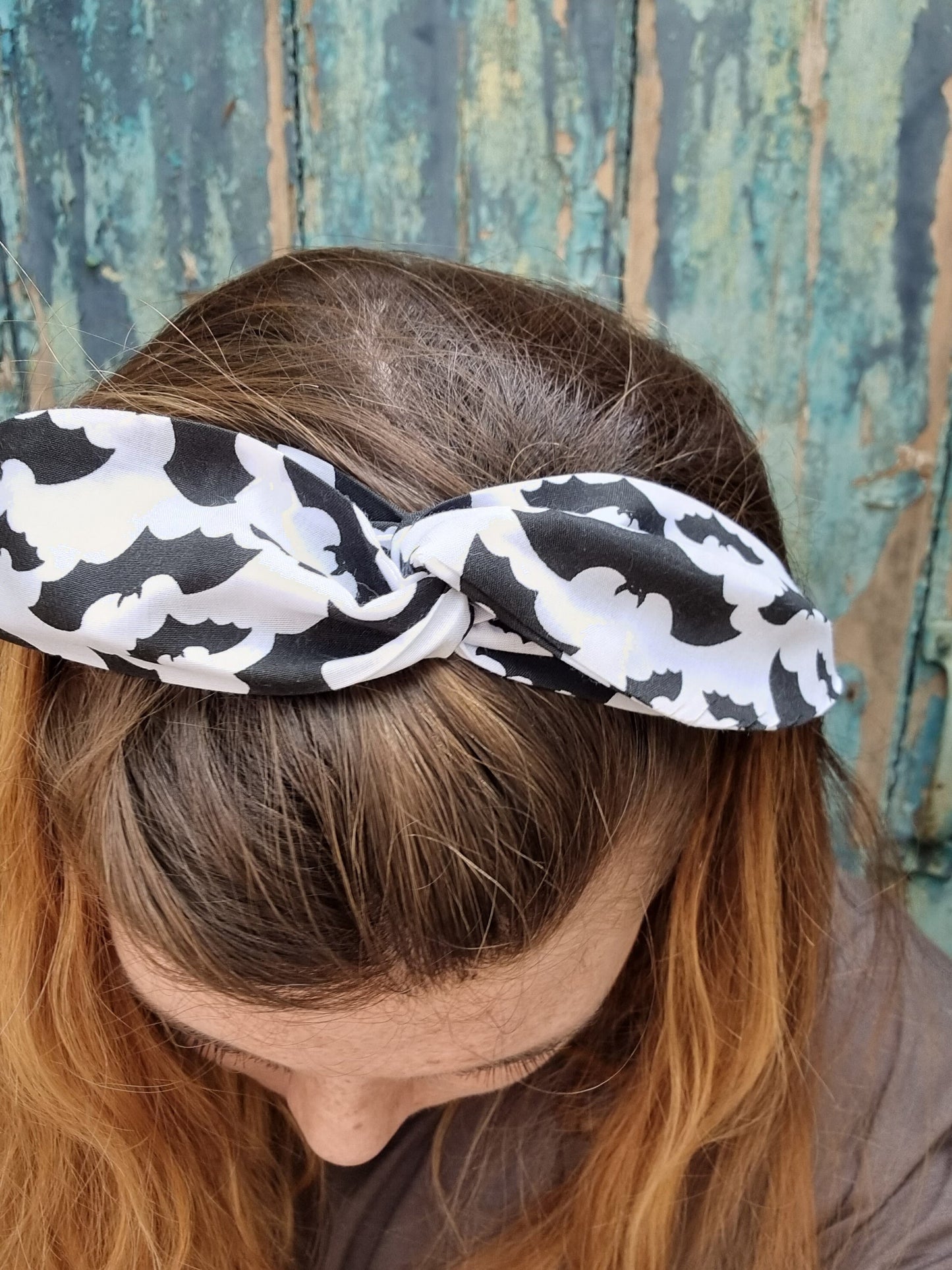 Halloween Black and White Bats Wired Headband