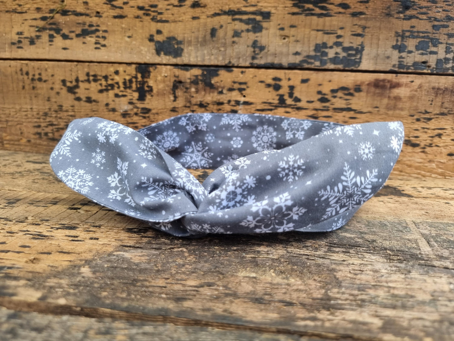 Grey Snowflakes Wired Headband