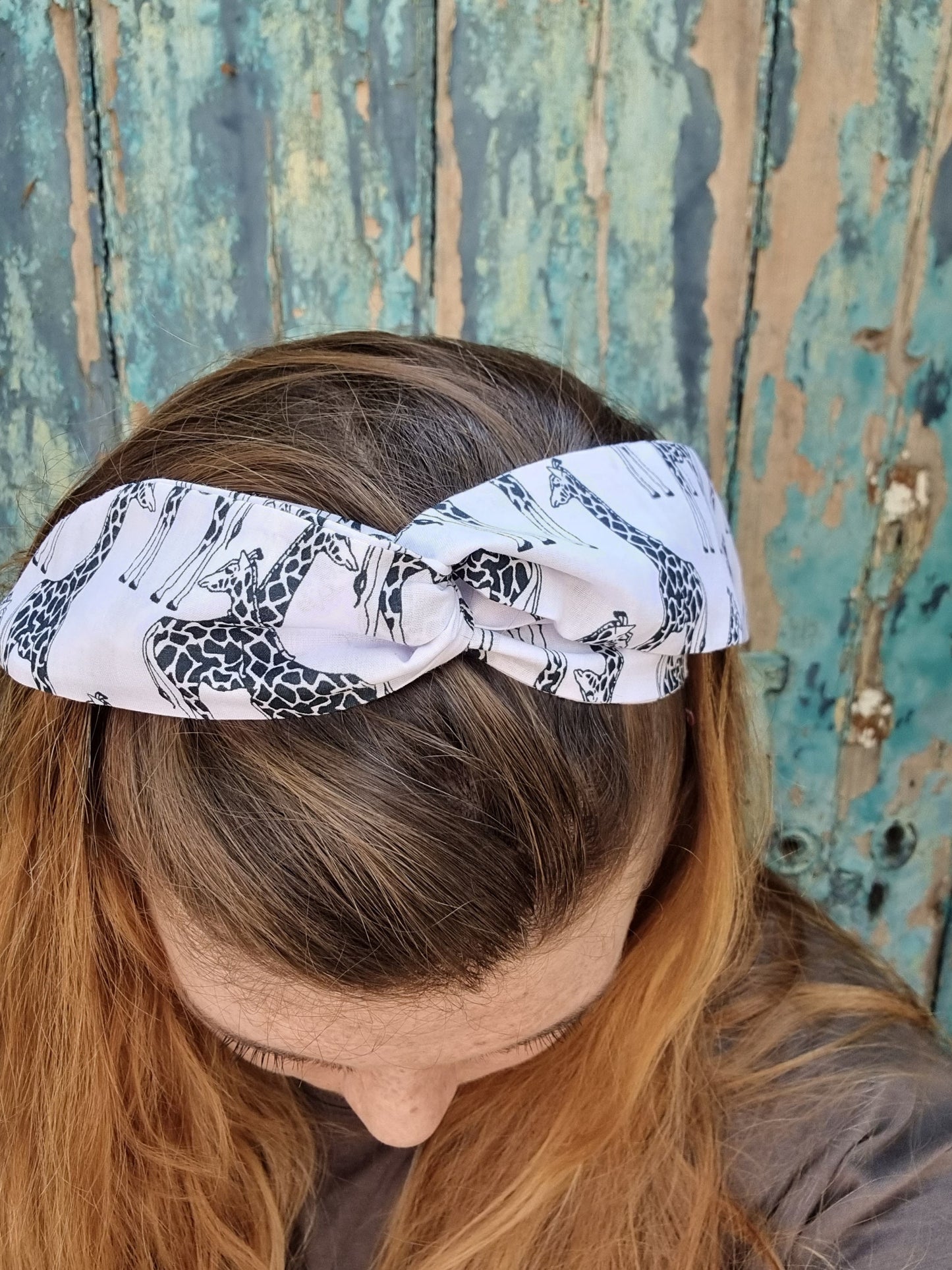 Black and White Giraffes Wired Headband