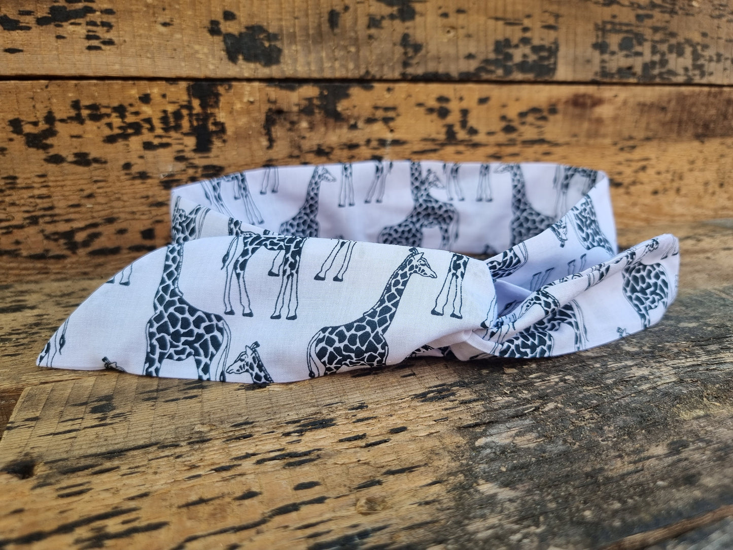 Black and White Giraffes Wired Headband