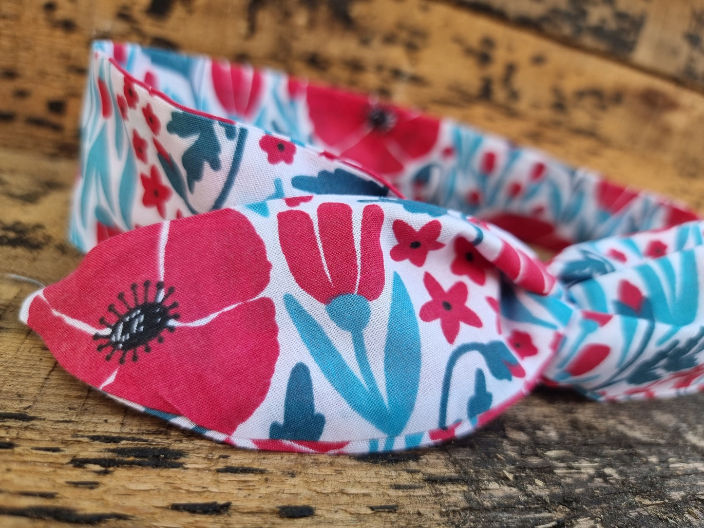 Abstract Poppies Wired Headband