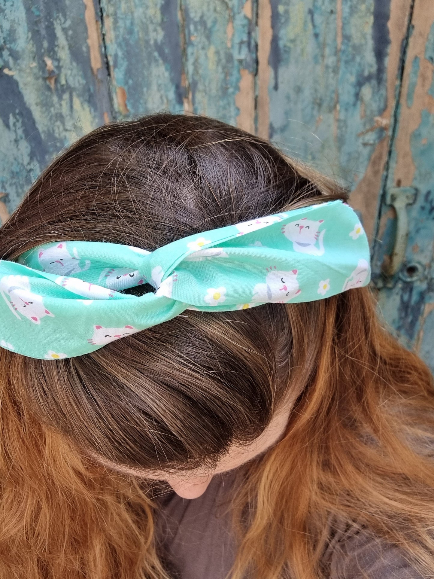 Mint Kitten Cuties Wired Headband