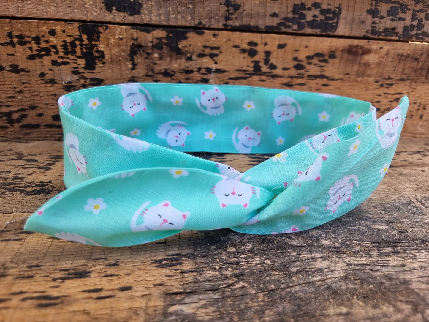 Mint Kitten Cuties Wired Headband