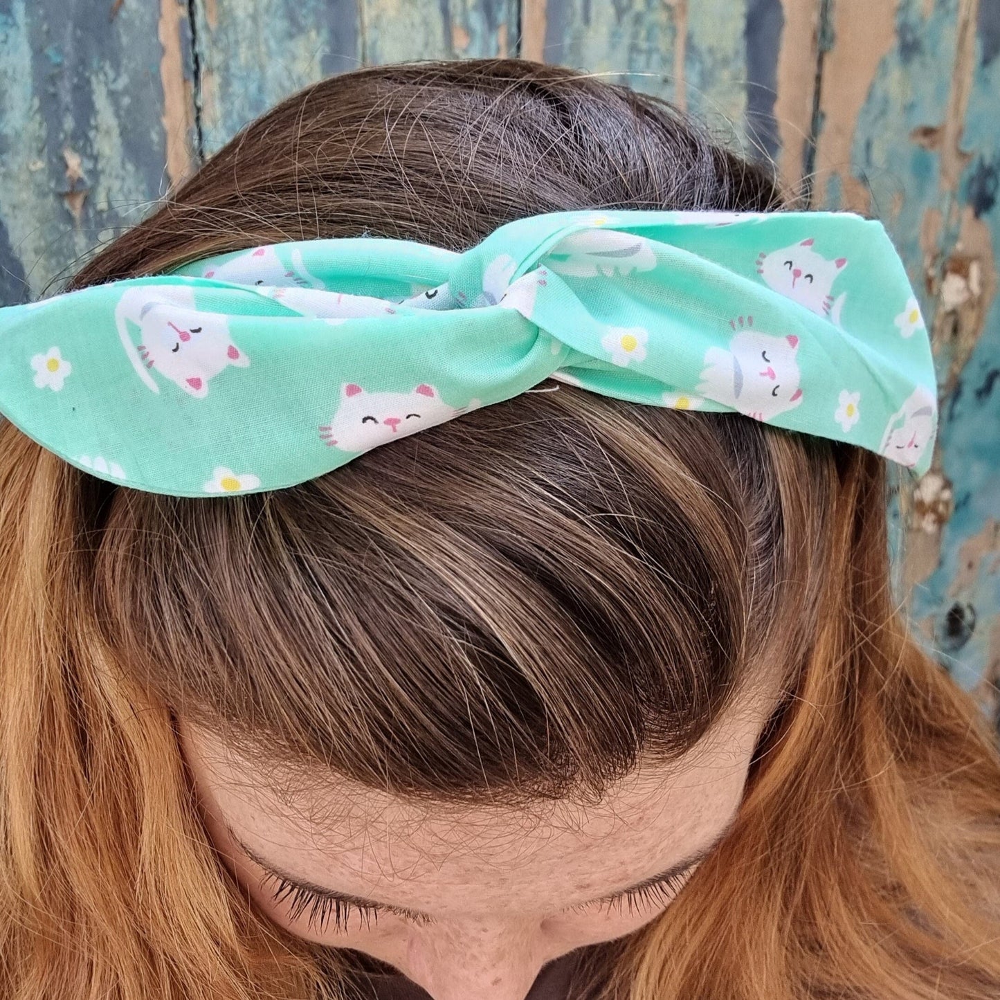 Mint Kitten Cuties Wired Headband