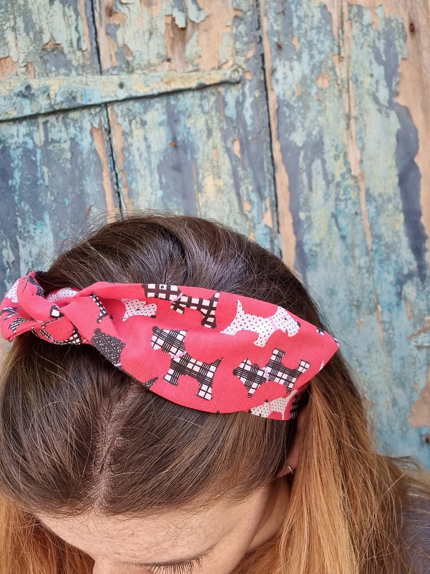 Red Scottie Dogs Wired Headband