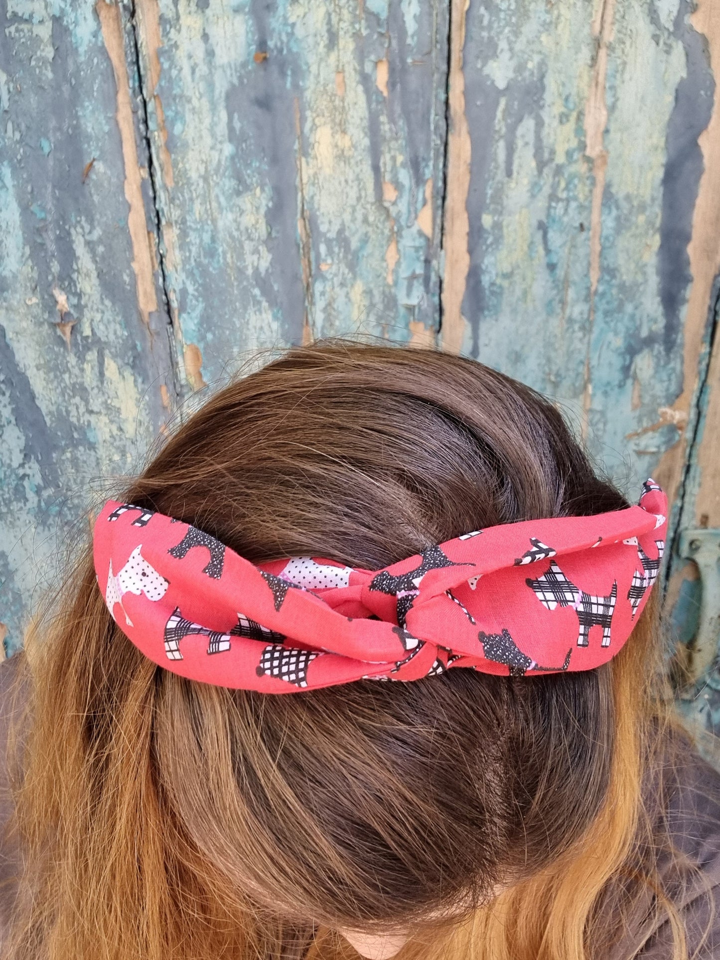 Red Scottie Dogs Wired Headband