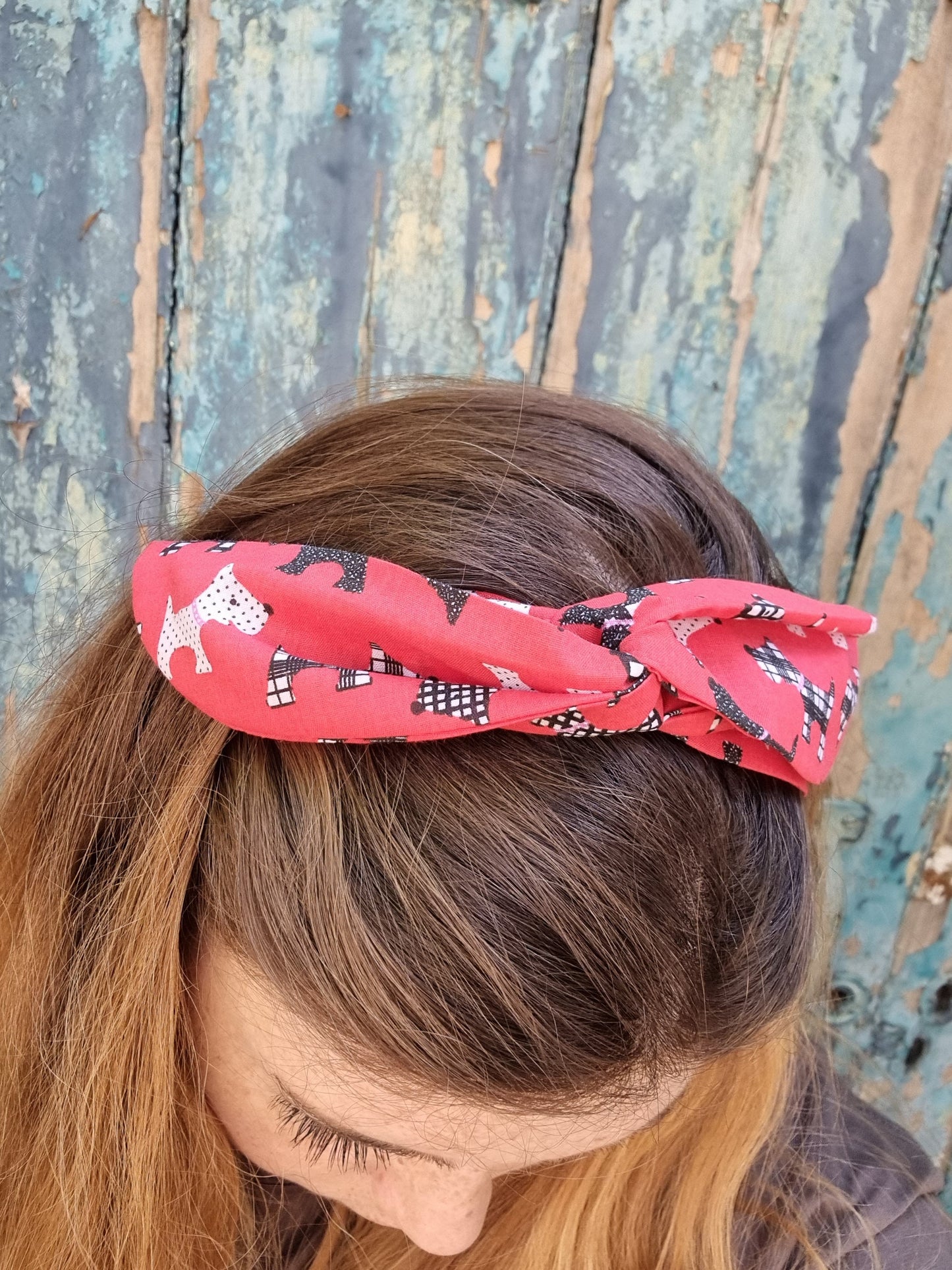 Red Scottie Dogs Wired Headband