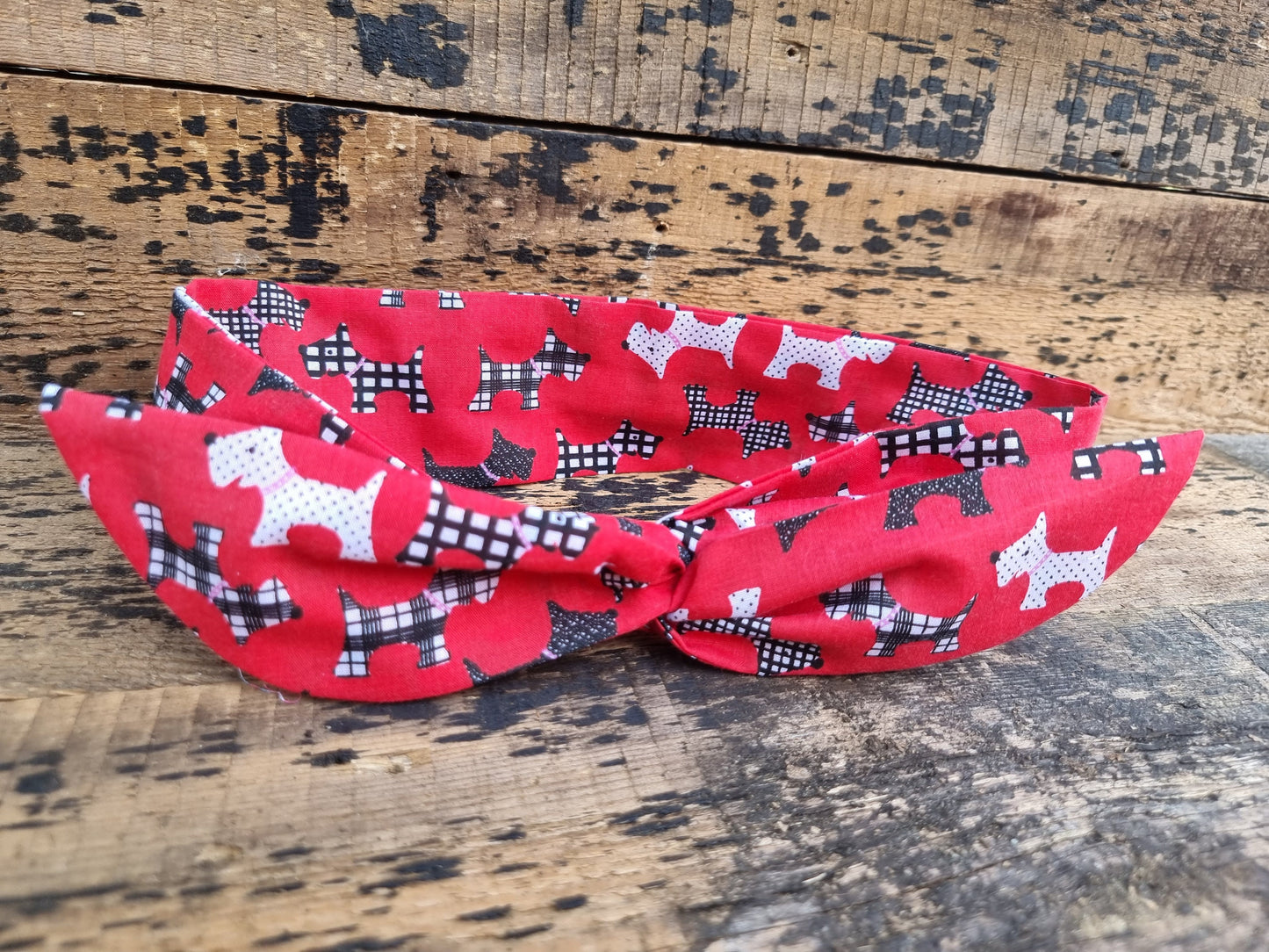 Red Scottie Dogs Wired Headband