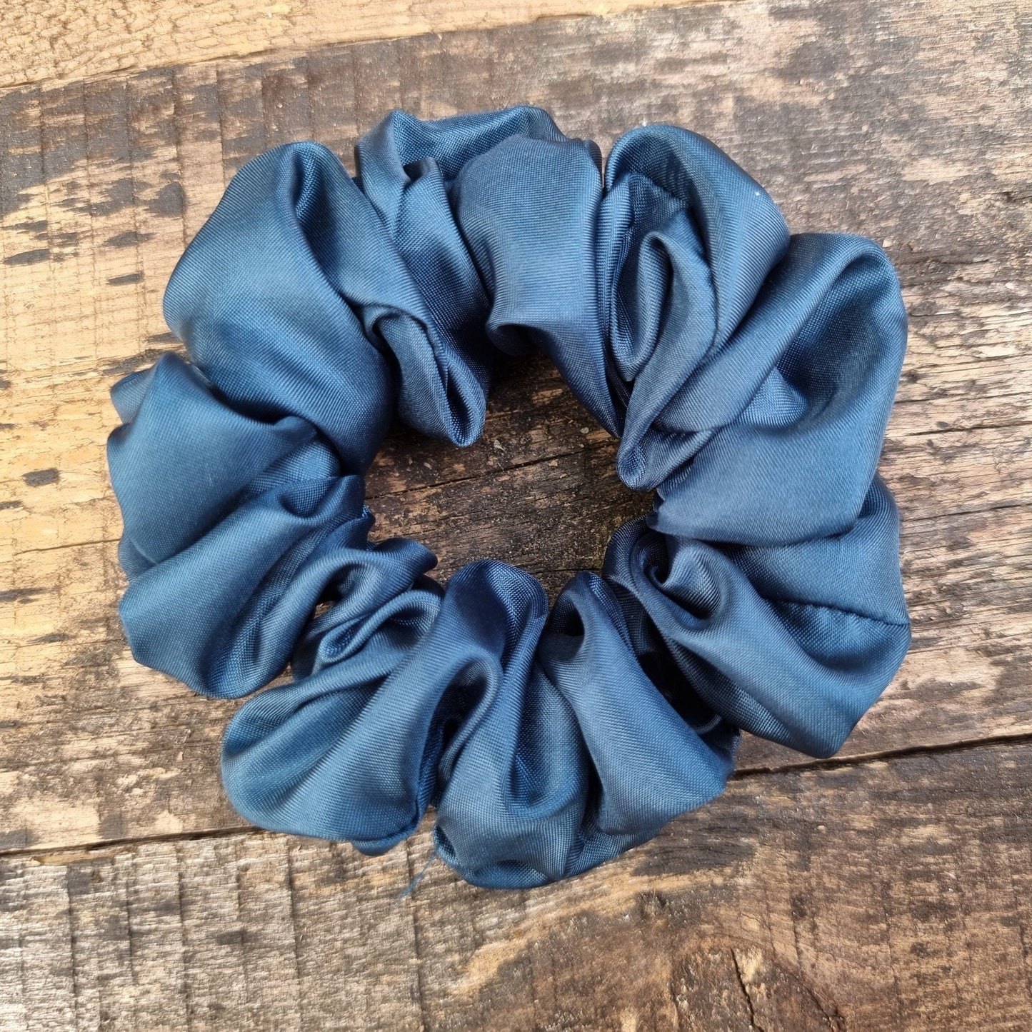 Petrol Blue Satin Feel Scrunchie | Hair Tie