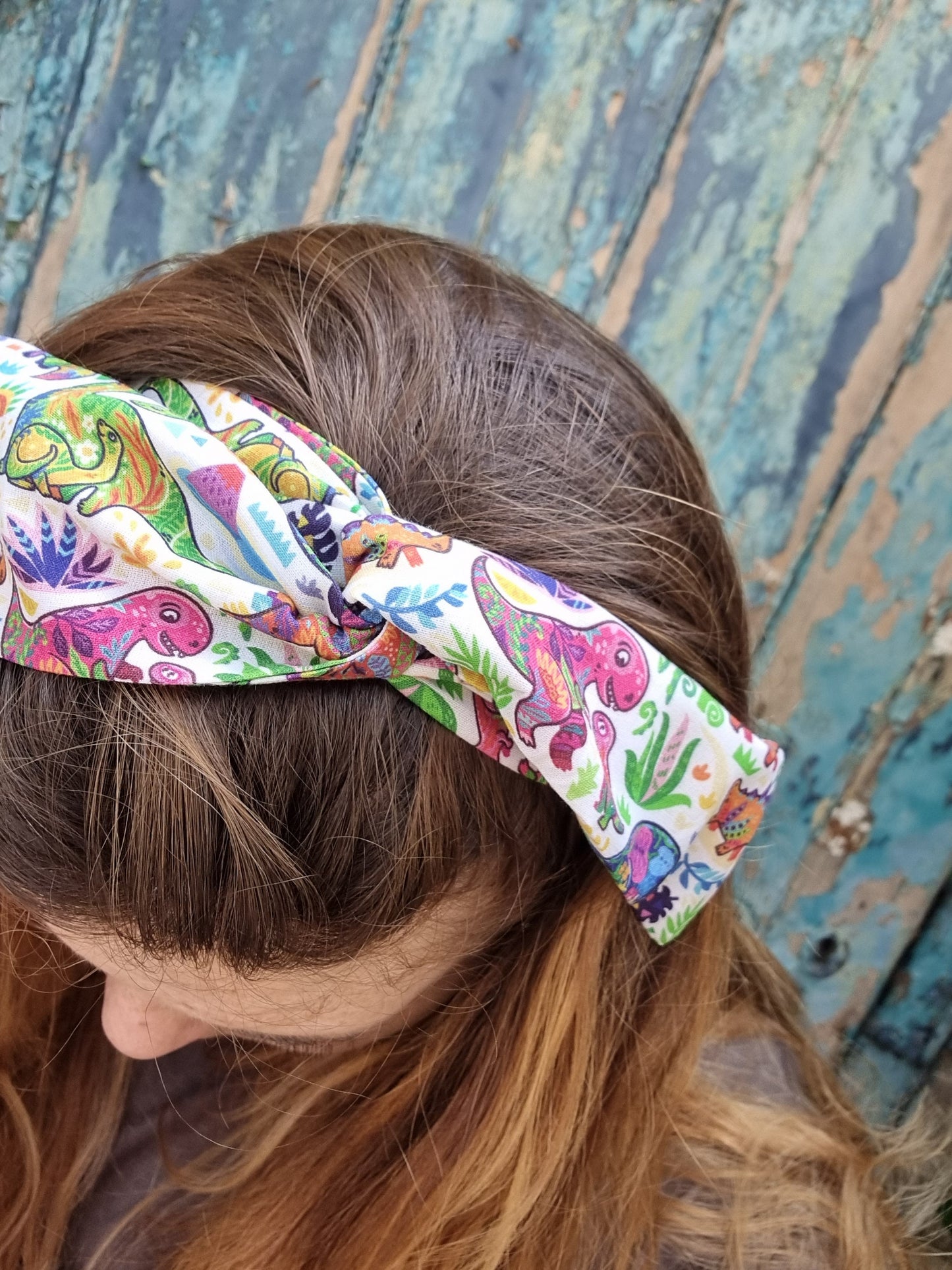 Funky Rainbow Dinosaurs Wired Headband