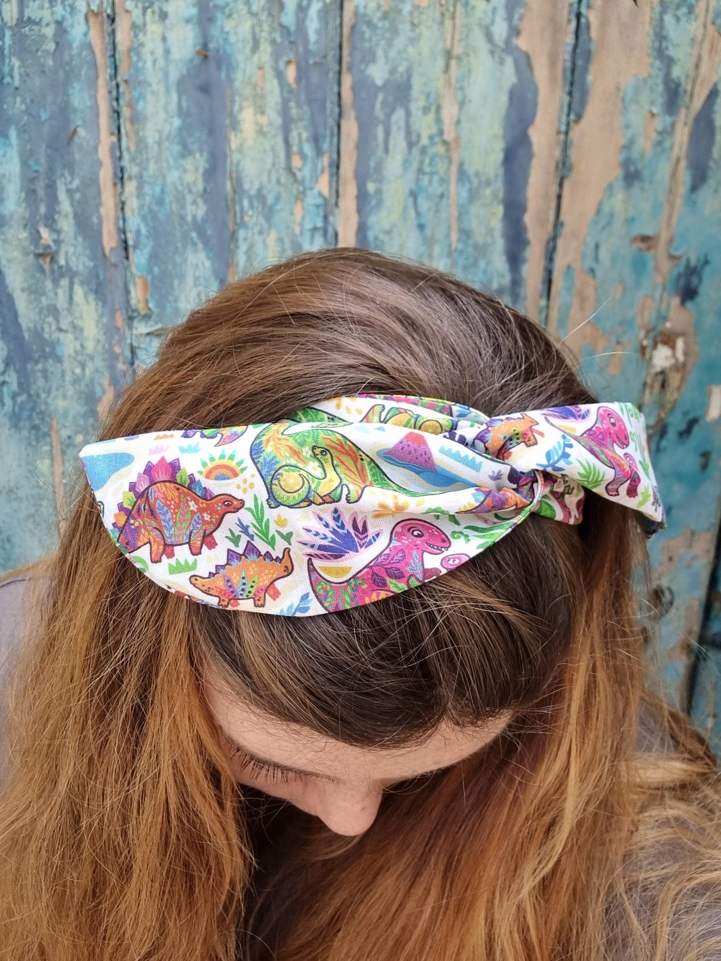 Funky Rainbow Dinosaurs Wired Headband