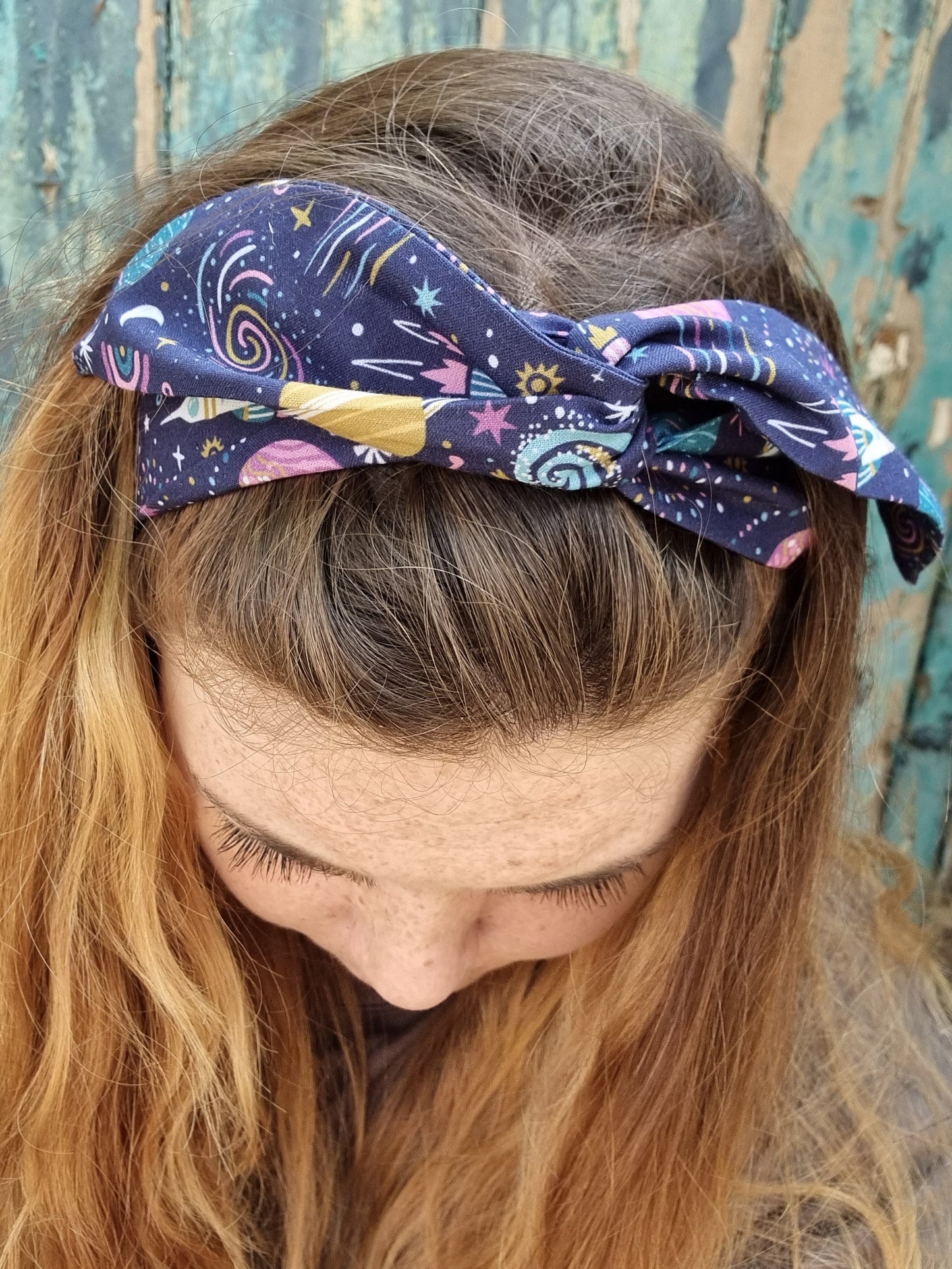 Navy Out of Space Wired Headband