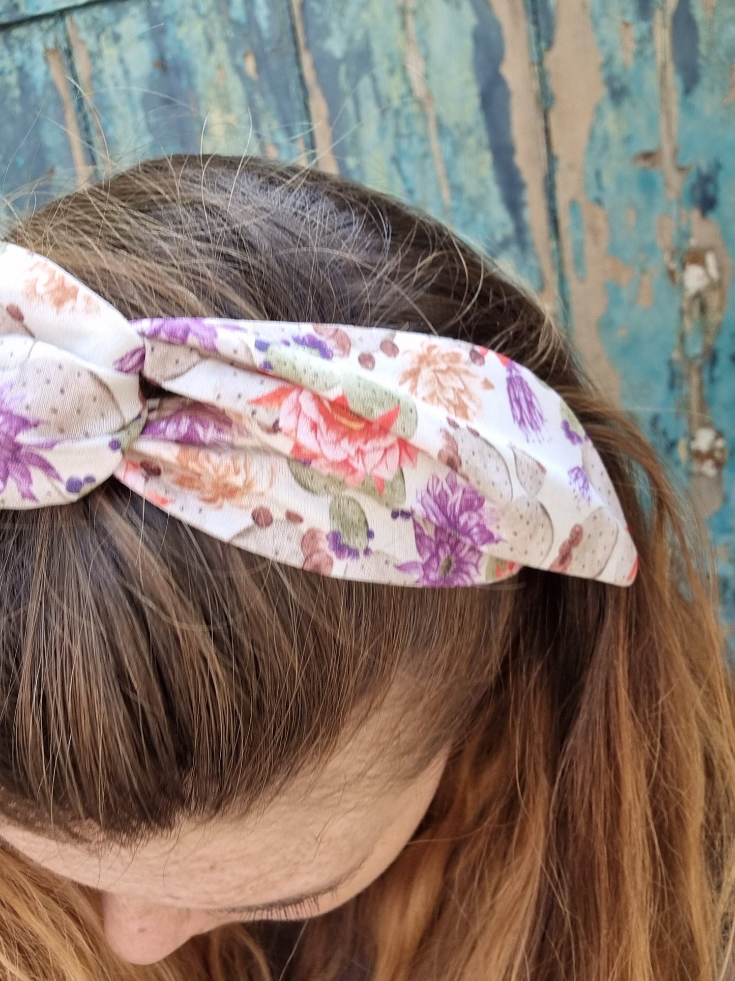 Tropical Cacti and Flowers Wired Headband