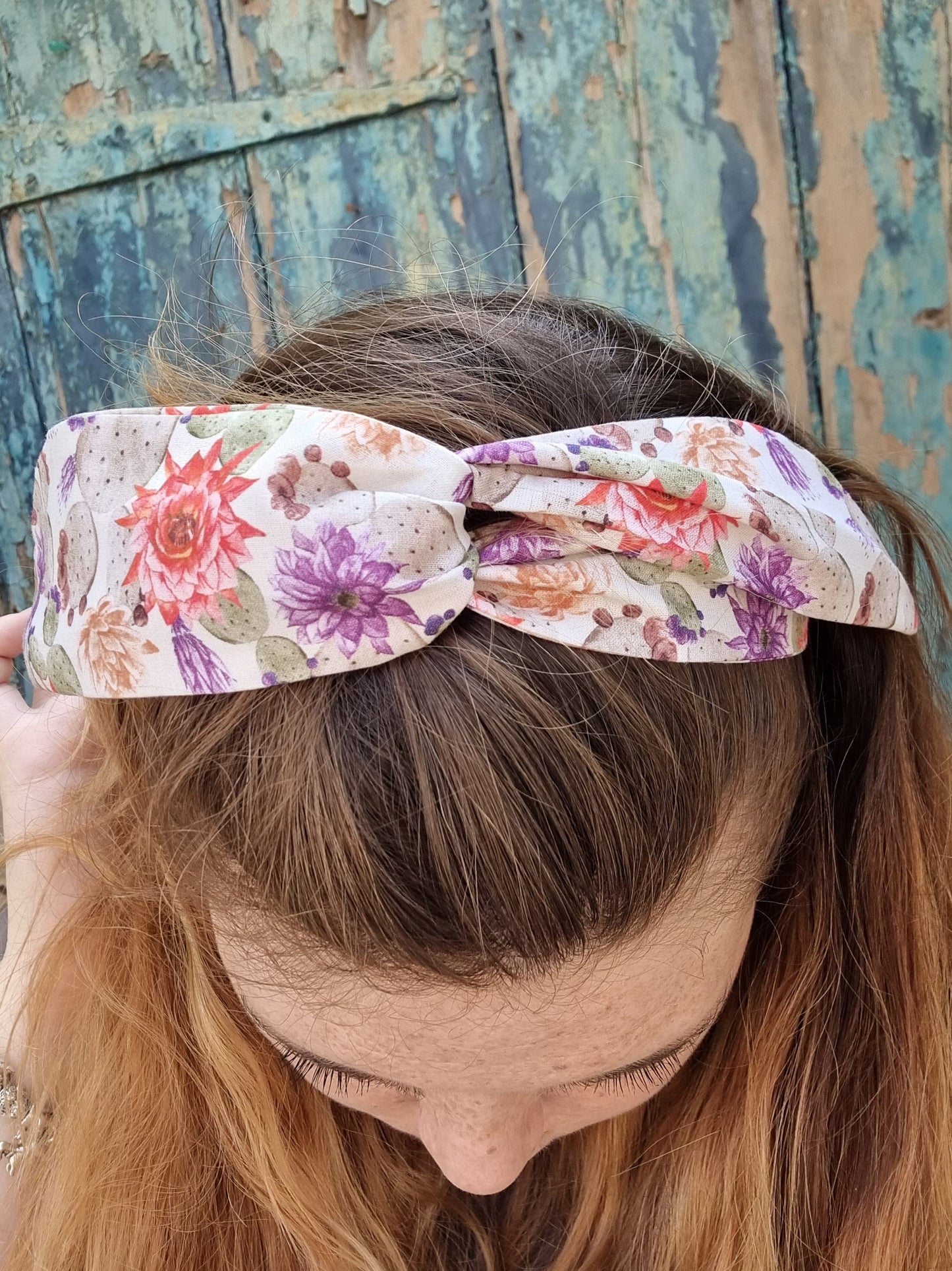 Tropical Cacti and Flowers Wired Headband