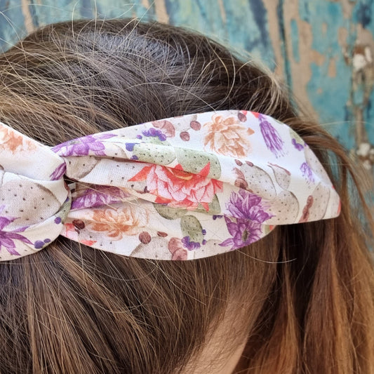 Tropical Cacti and Flowers Wired Headband