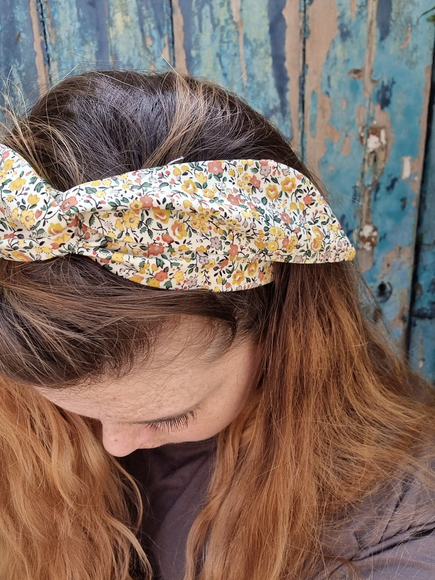 Vintage Yellow Mini Floral Wired Headband