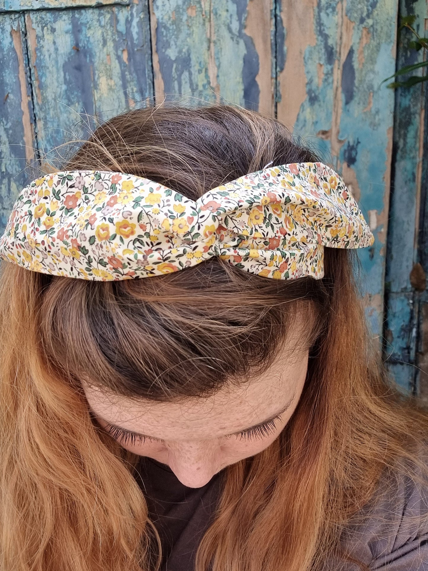 Vintage Yellow Mini Floral Wired Headband