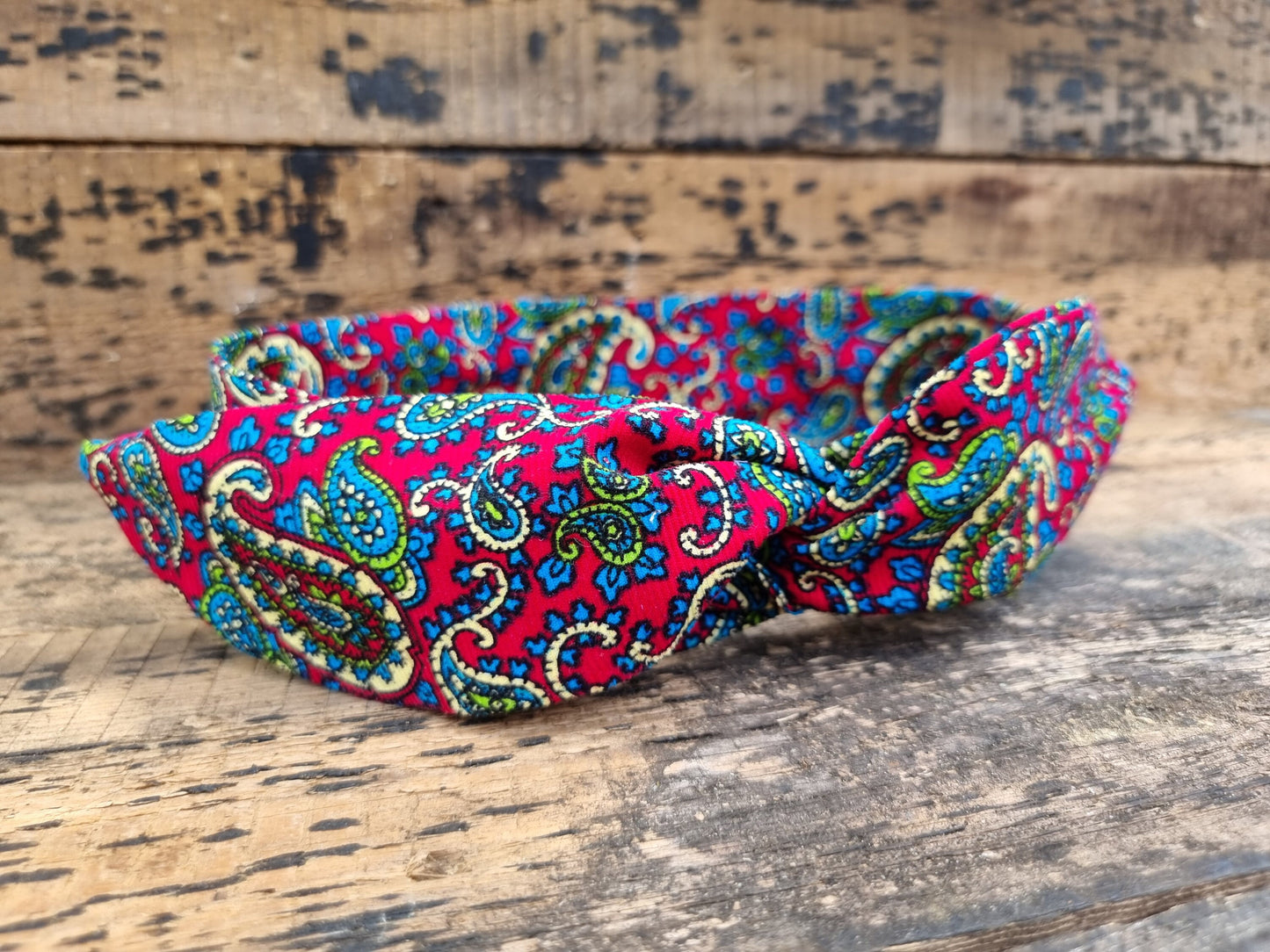 Bright Paisley Mini Corduroy Wired Headband