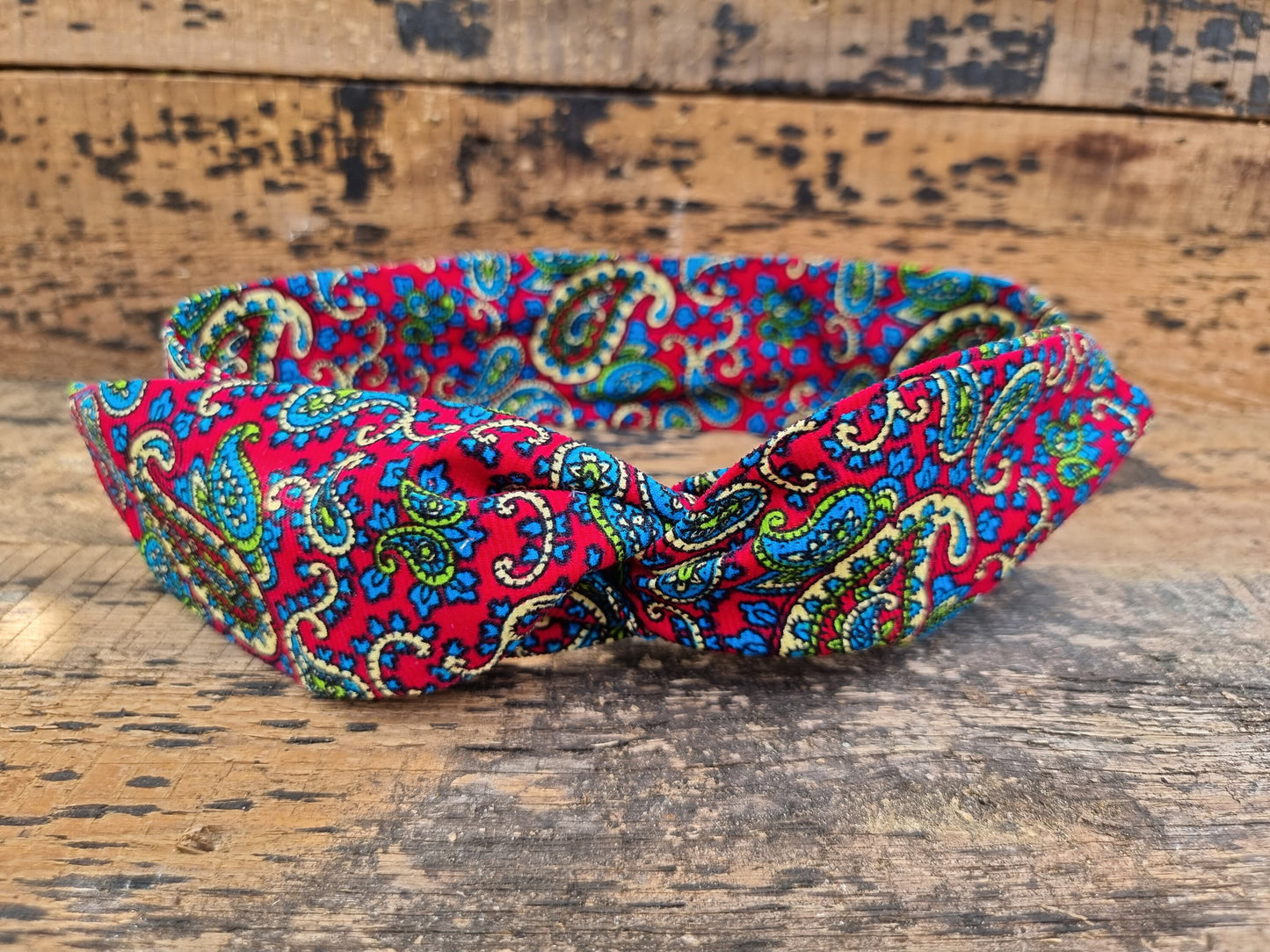 Bright Paisley Mini Corduroy Wired Headband