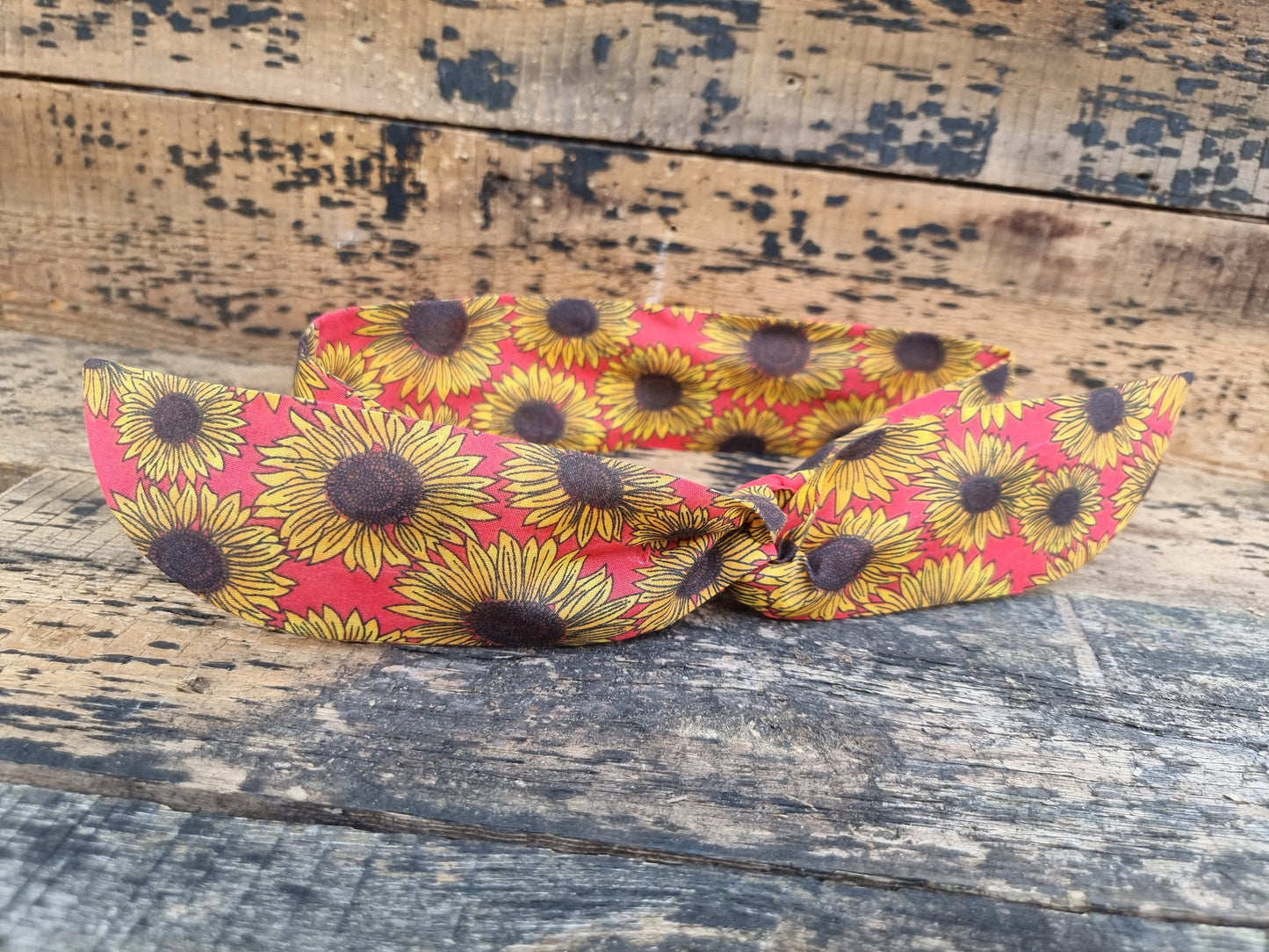 Red Sunflowers Wired Headband