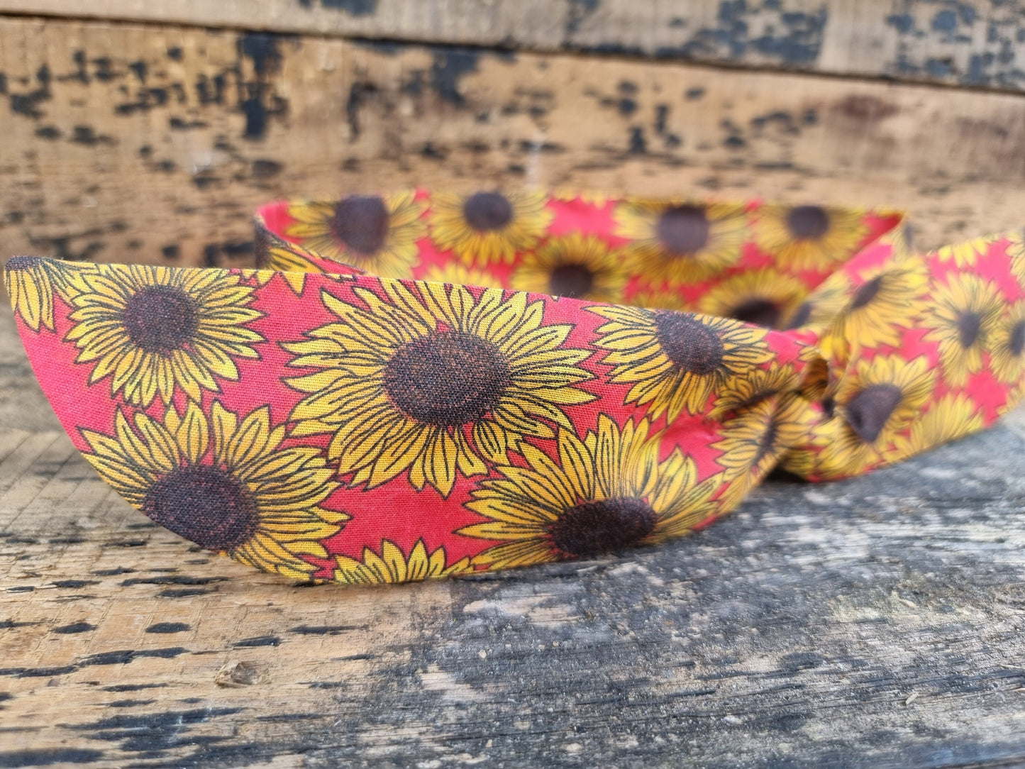 Red Sunflowers Wired Headband