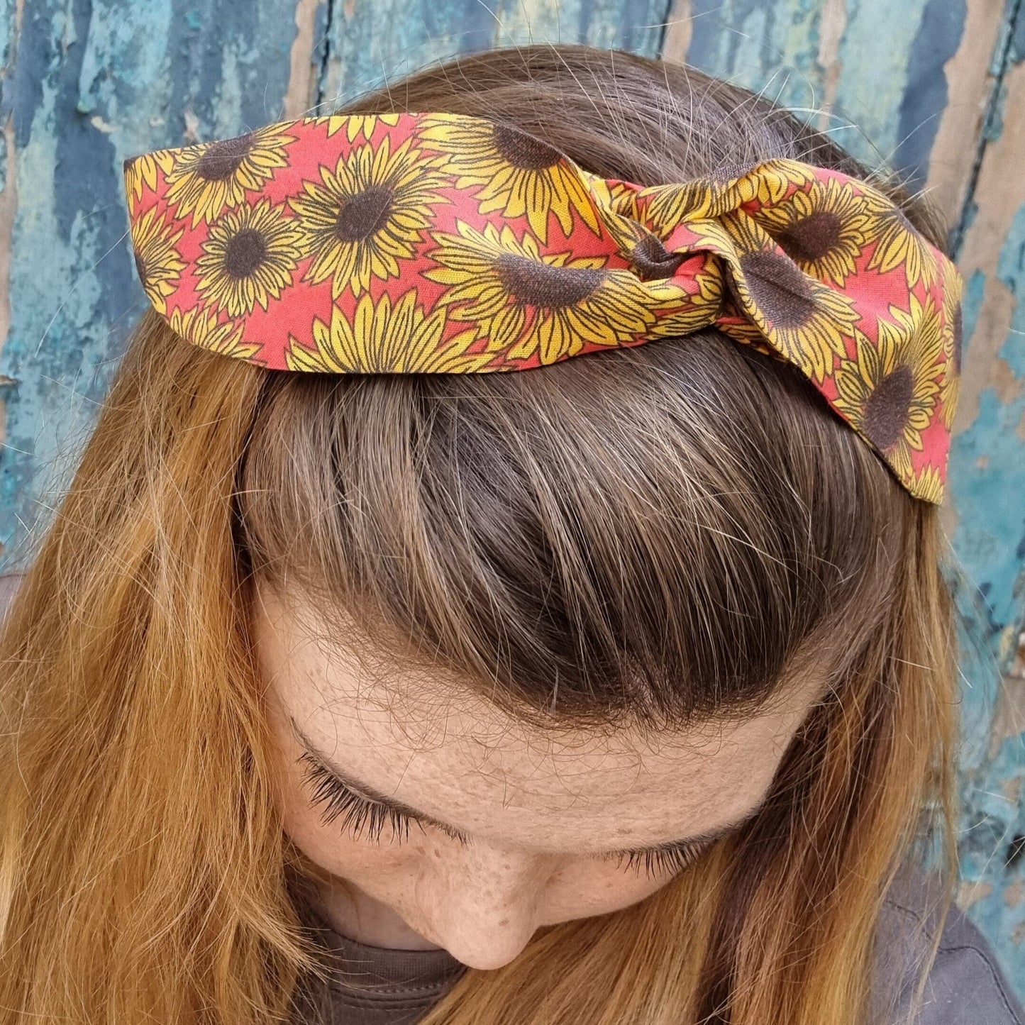 Red Sunflowers Wired Headband