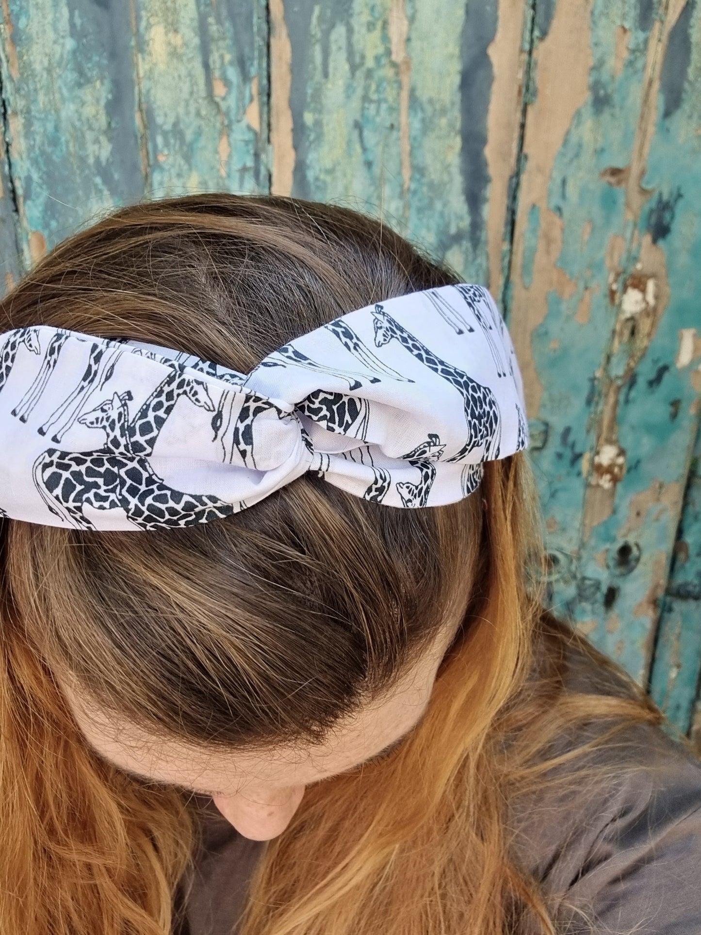 Black and White Giraffes Wired Headband