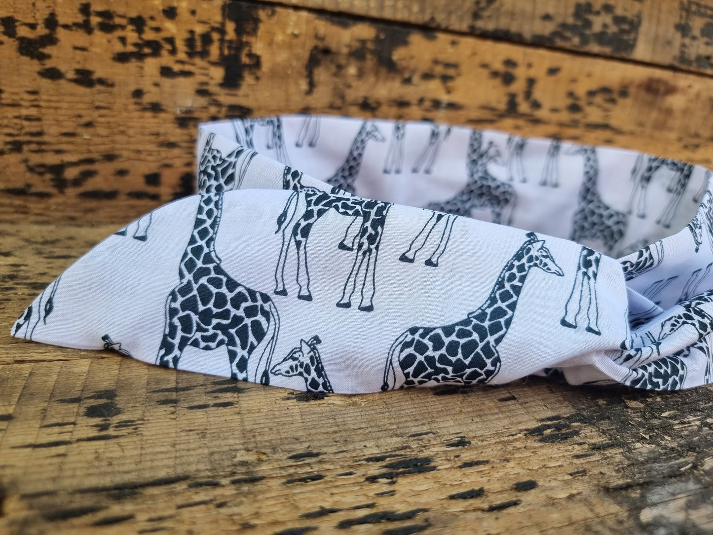 Black and White Giraffes Wired Headband