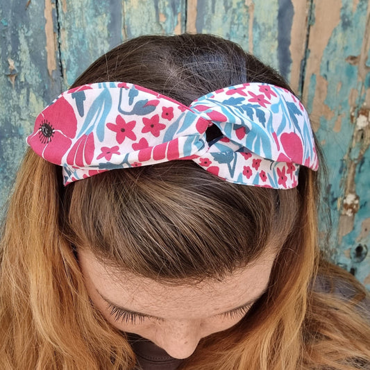 Abstract Poppies Wired Headband