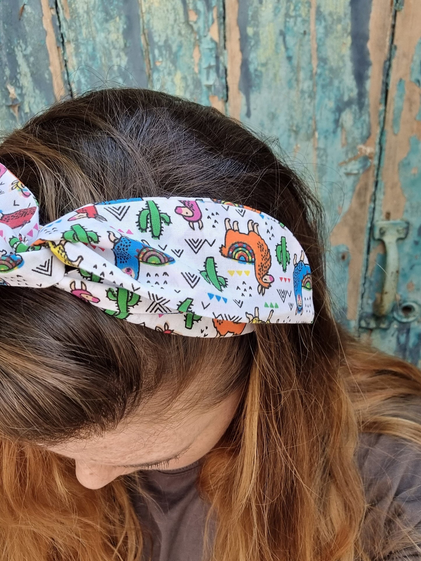 Funky Colourful Llamas Wired Headband