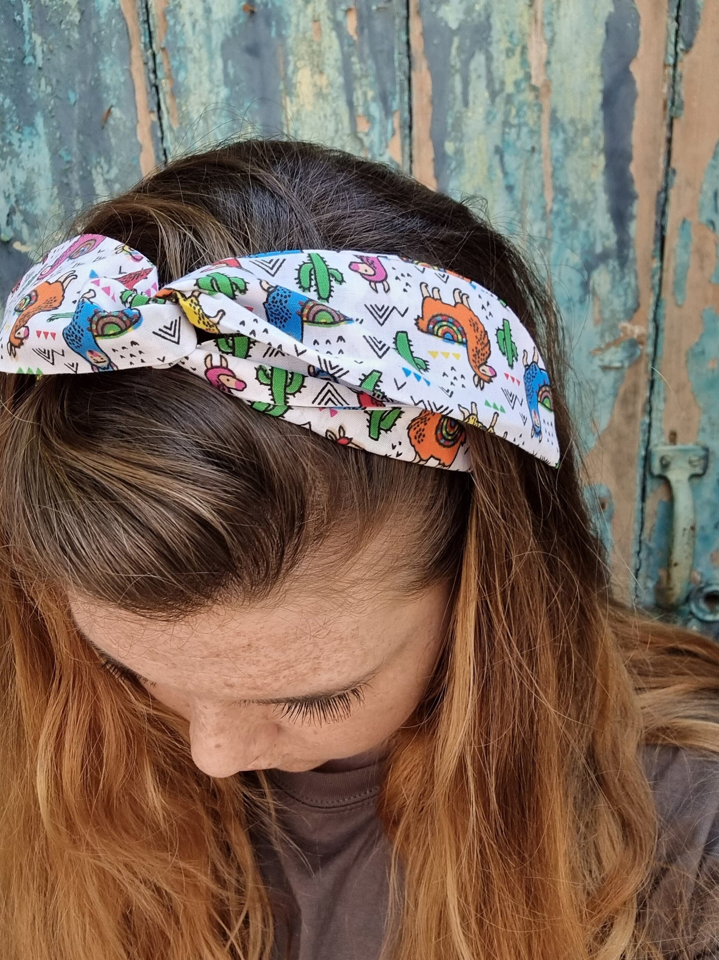 Funky Colourful Llamas Wired Headband