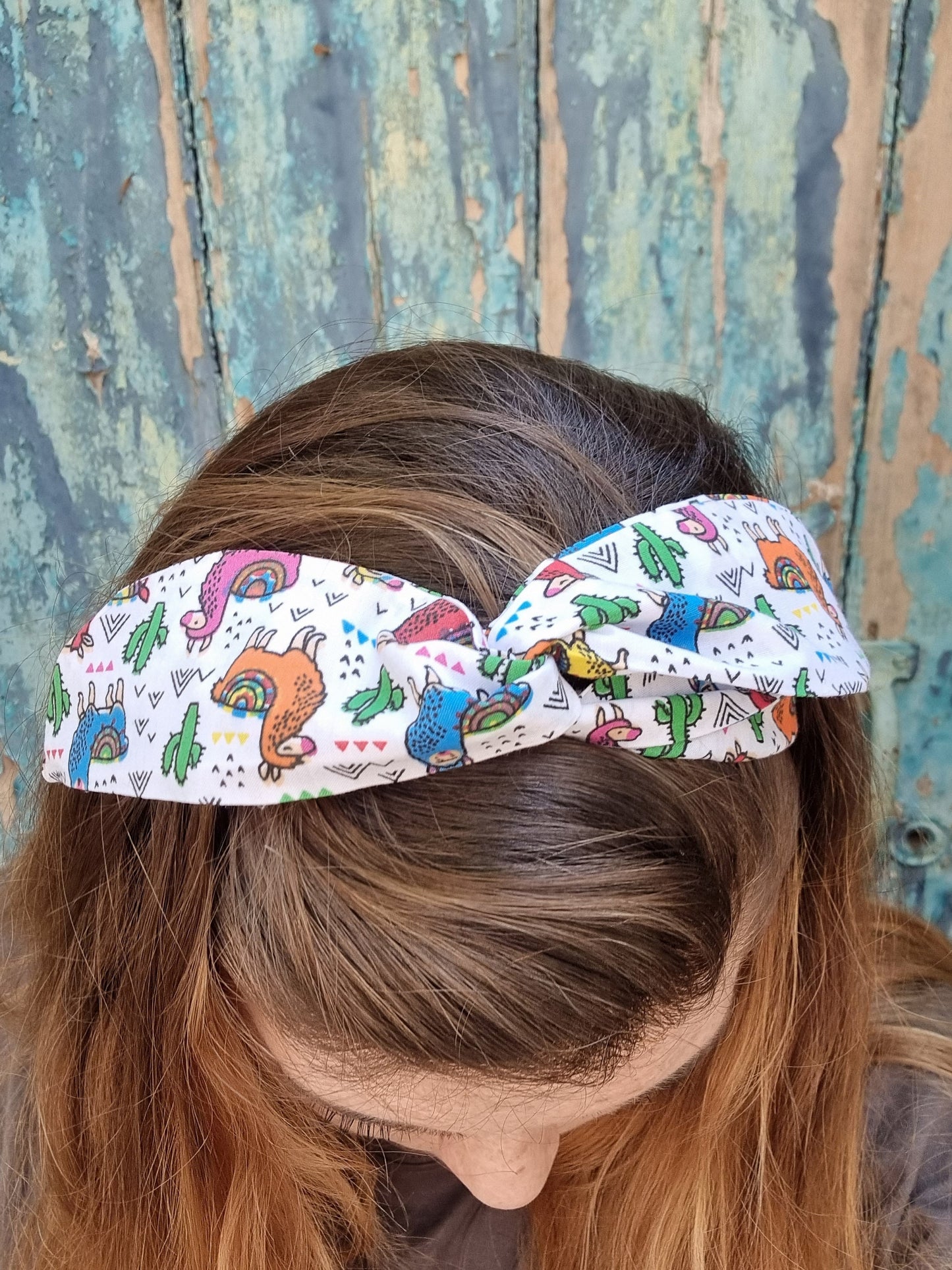 Funky Colourful Llamas Wired Headband