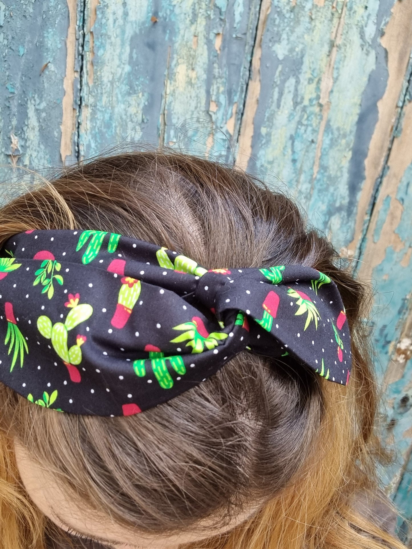 Black Potted Cacti Wired Headband