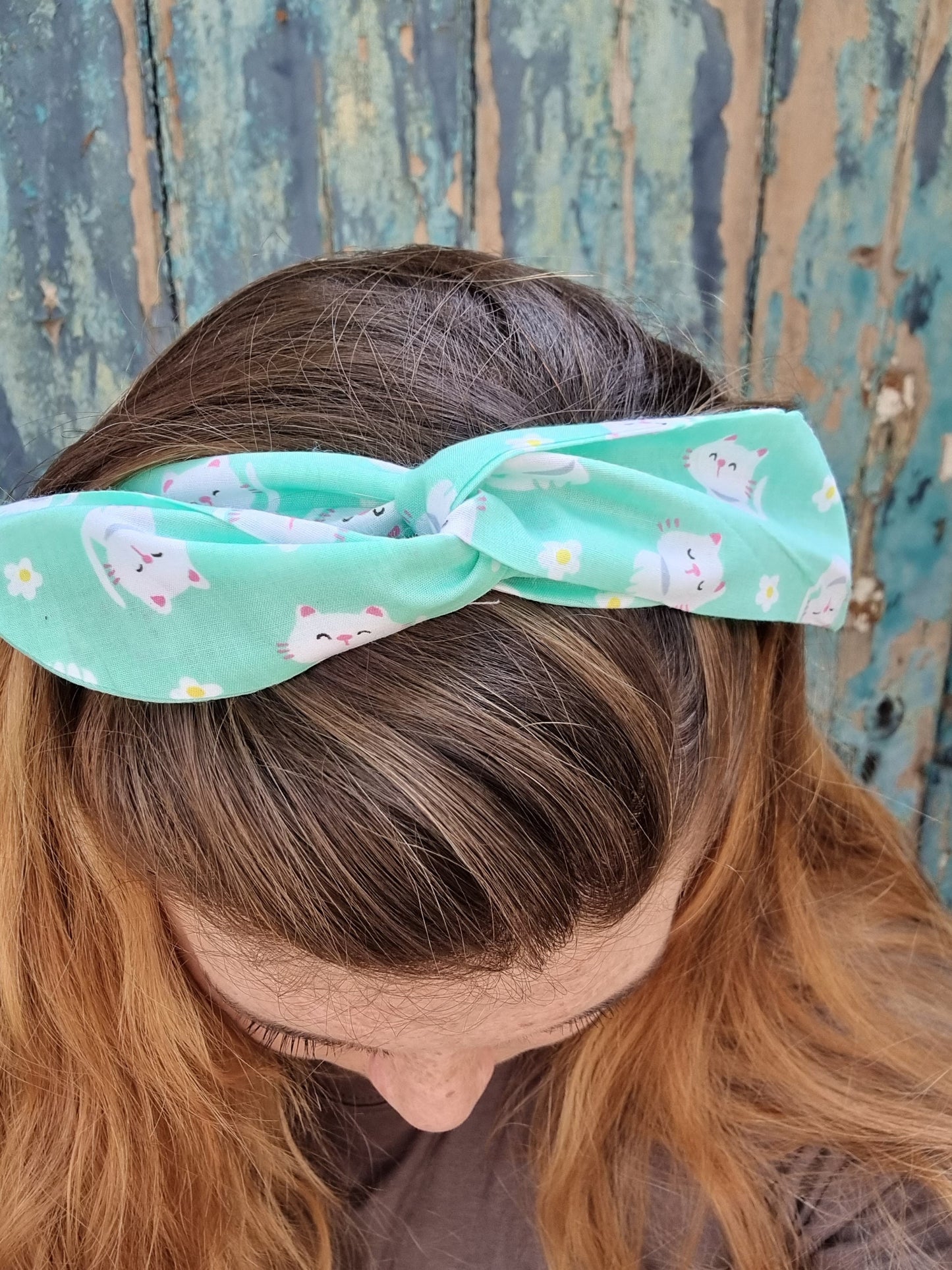 Mint Kitten Cuties Wired Headband