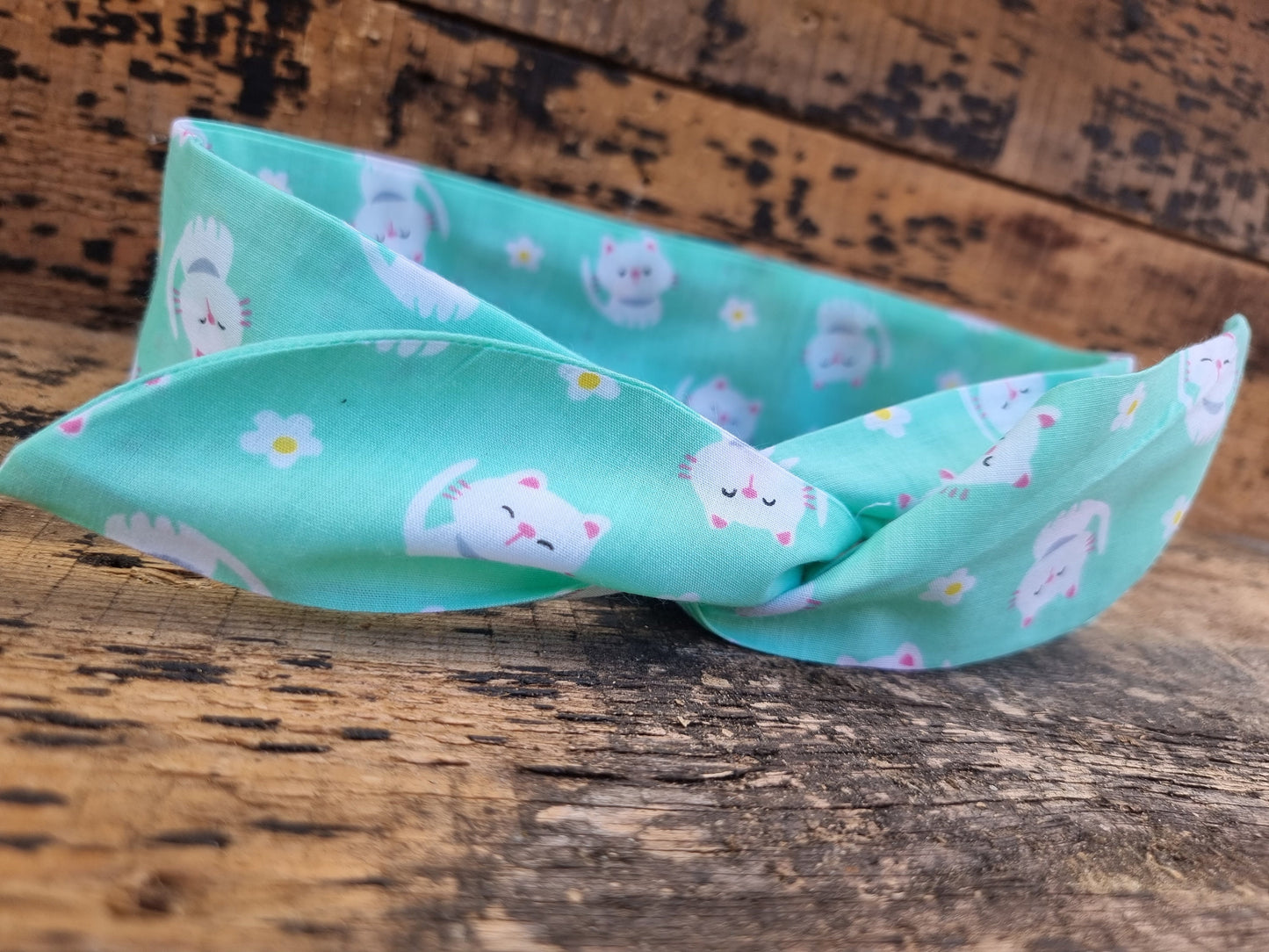 Mint Kitten Cuties Wired Headband