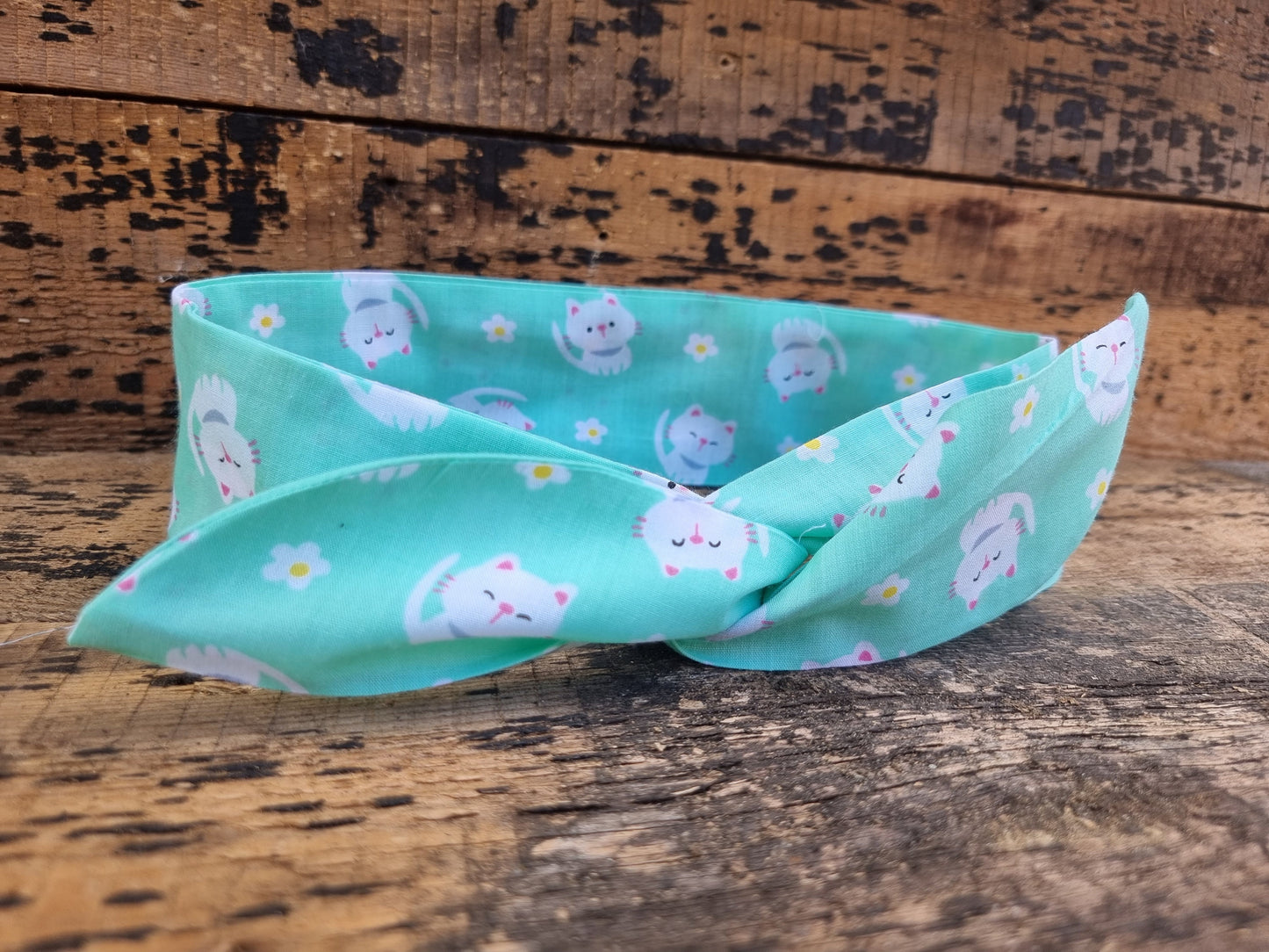 Mint Kitten Cuties Wired Headband