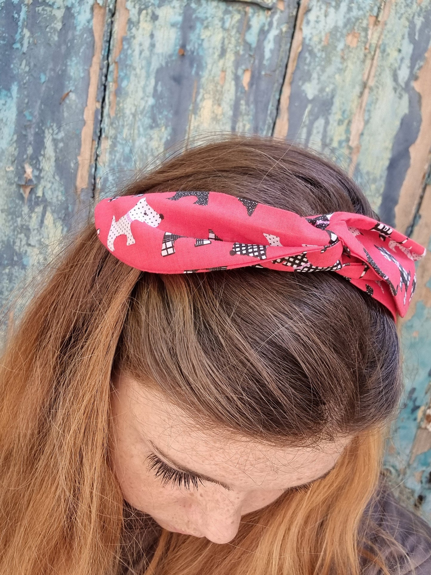 Red Scottie Dogs Wired Headband