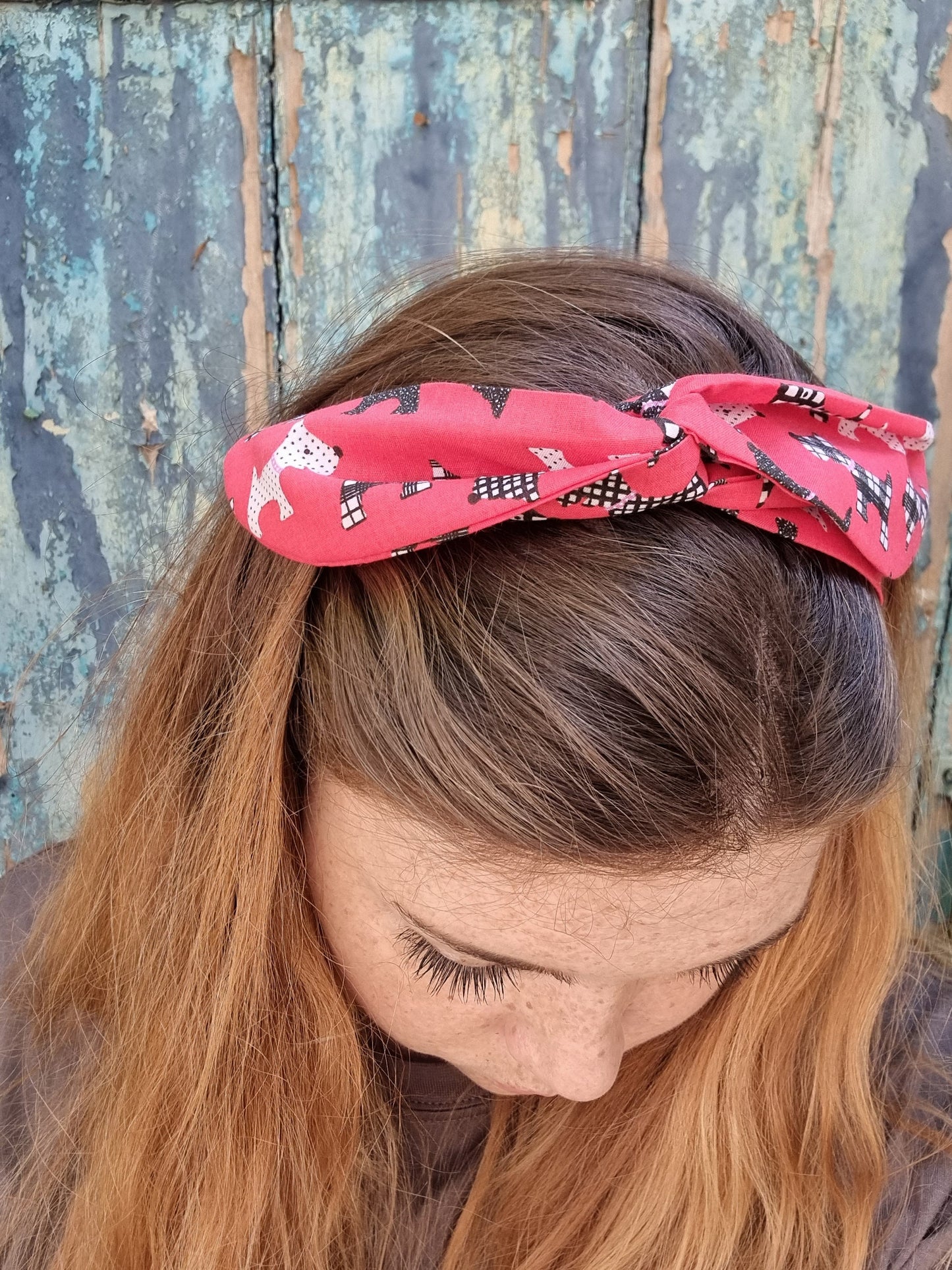 Red Scottie Dogs Wired Headband