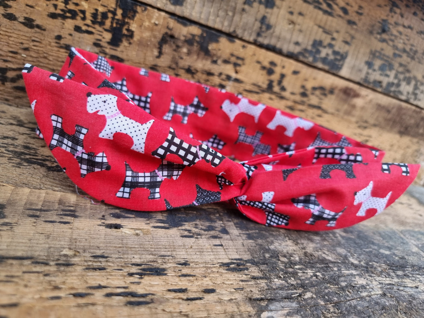 Red Scottie Dogs Wired Headband