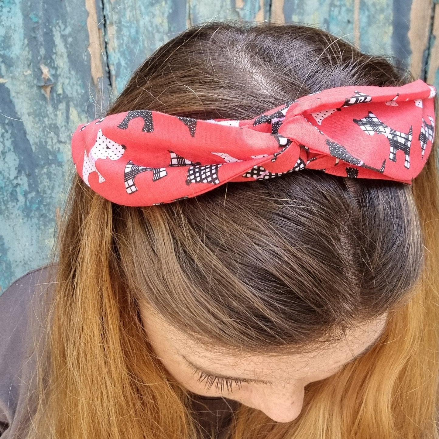 Red Scottie Dogs Wired Headband