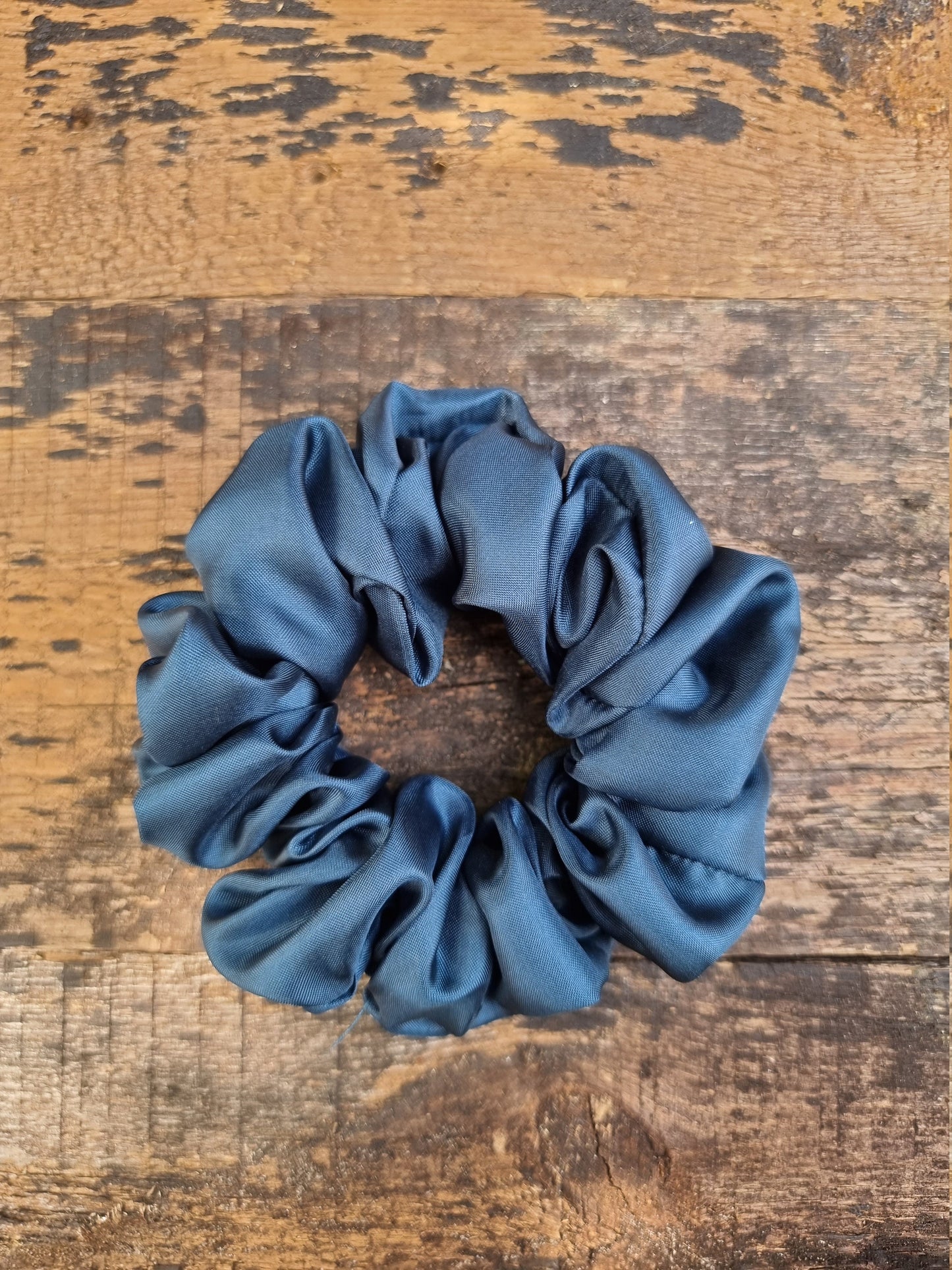 Petrol Blue Satin Feel Scrunchie | Hair Tie