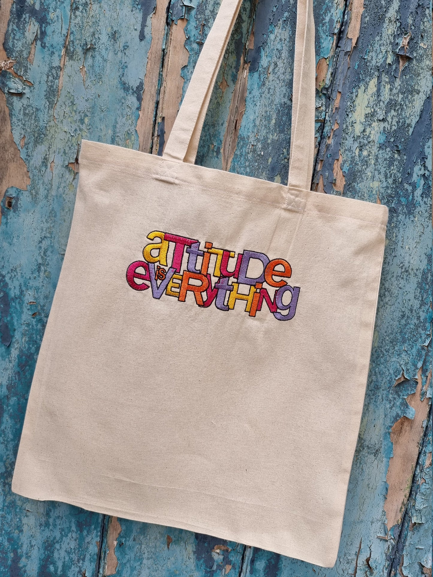 Attitude is Everything Embroidered Tote Bag