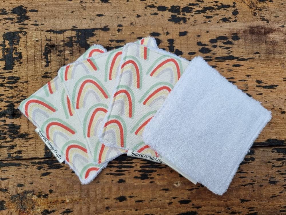 Rainbow Reusable Makeup Wipes | 100% Bamboo Towelling